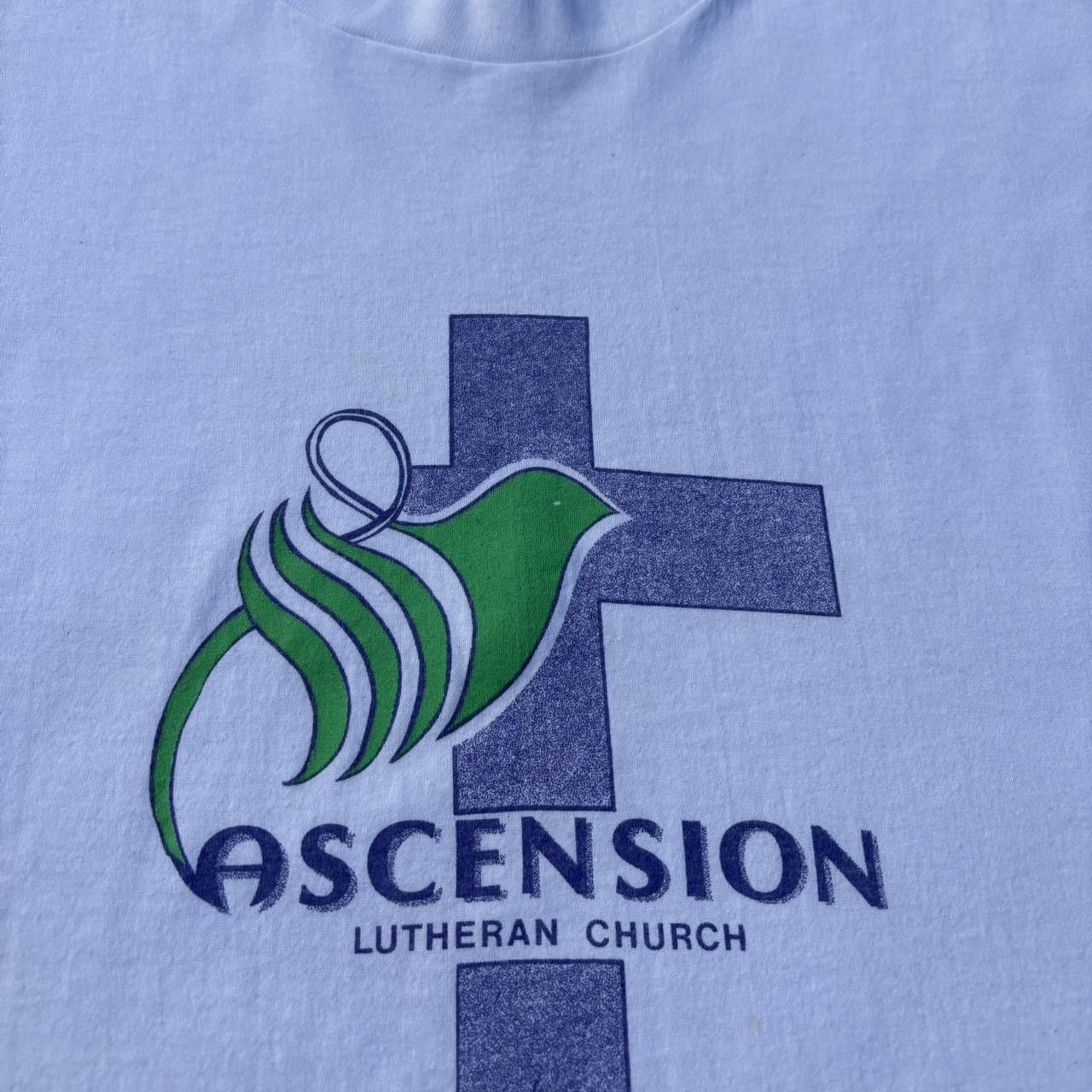 Hanes Vintage 90s Bird and Cross Christian Church T-Shirt Size US XL / EU 56 / 4 - 2 Thumbnail