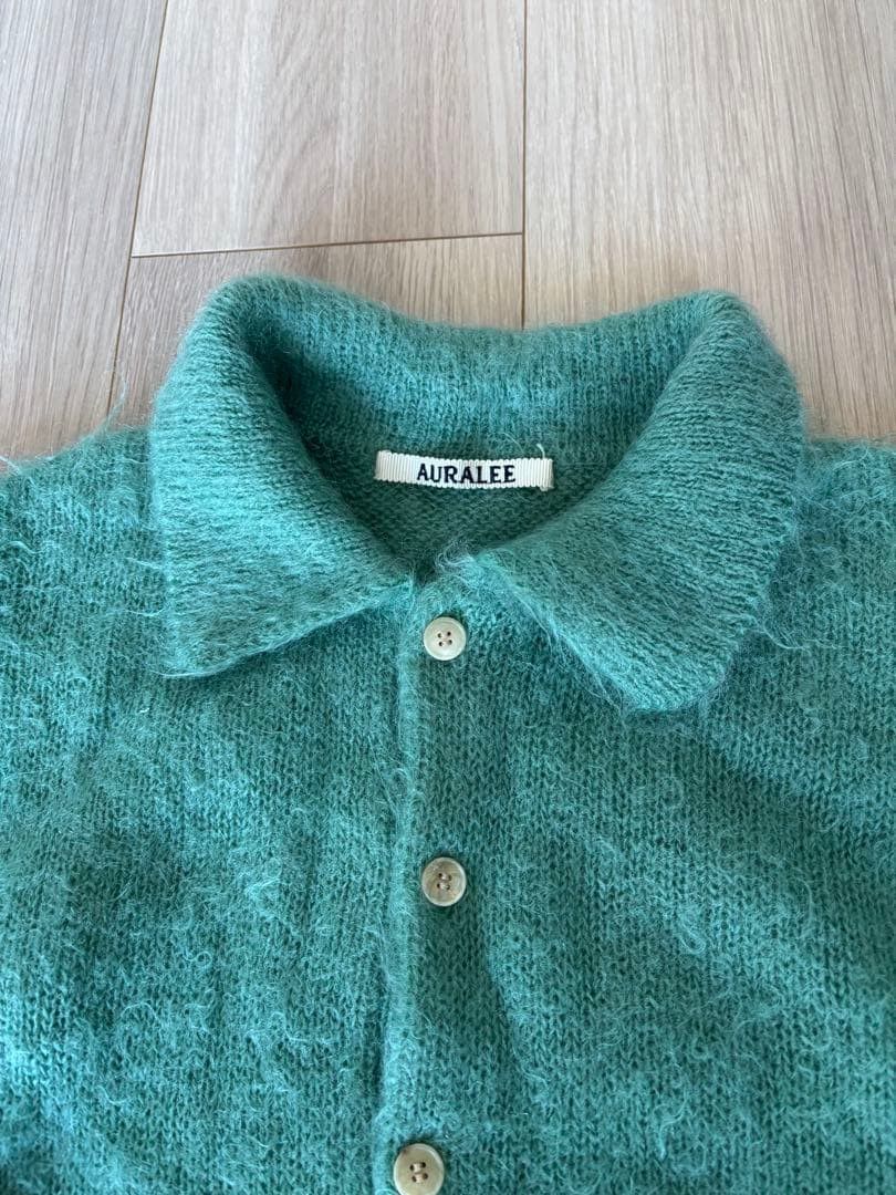 Auralee AURALEE BRUSHED SUPER KID MOHAIR KNIT POLO 3 Size US L / EU 52-54 / 3 - 2 Thumbnail