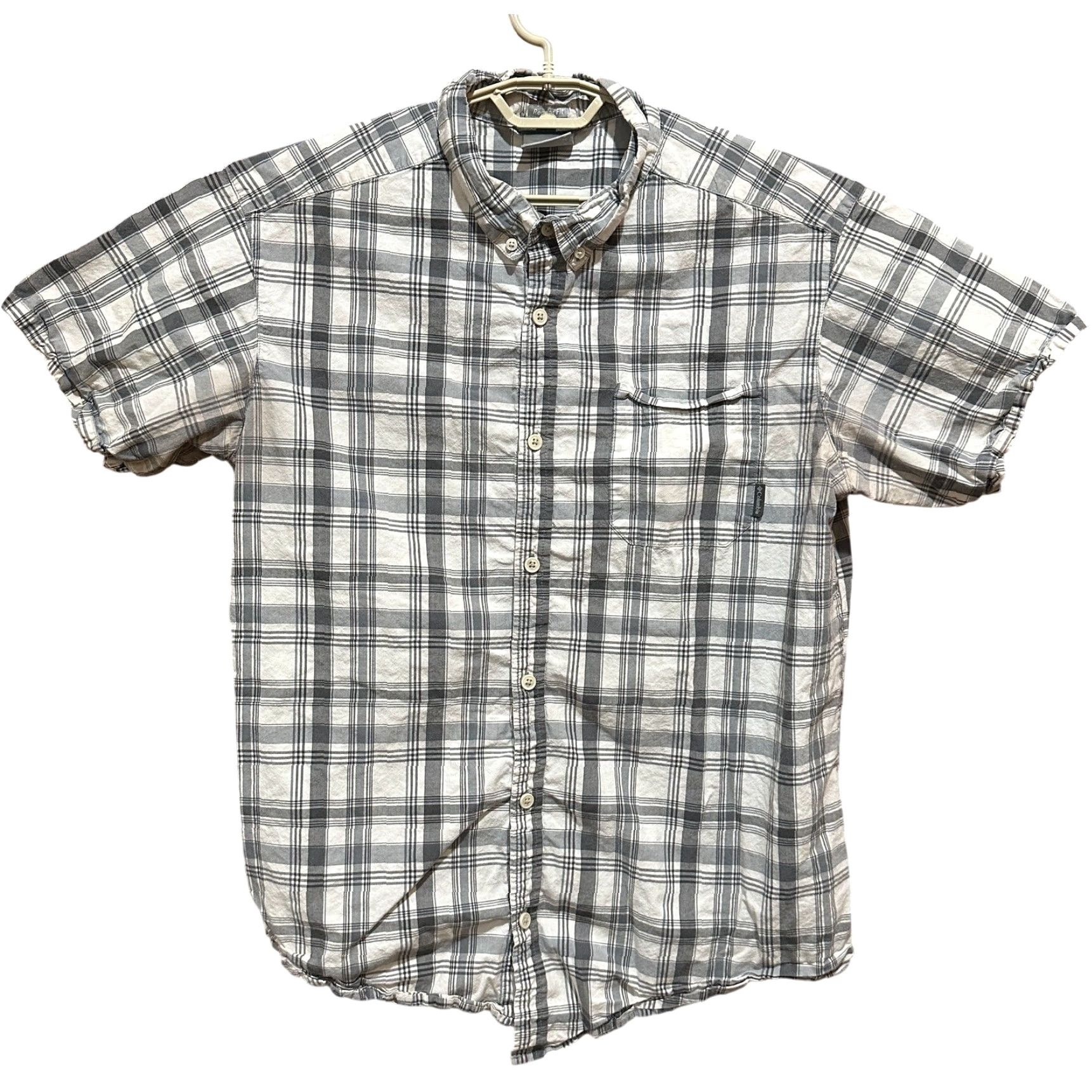 Vintage Columbia Shirt Men XL Gray White Plaid Short Sleeve Button Up Casual Travel Mens XL Gray Plaid Short Sleeve Button-Up Size US XL / EU 56 / 4 - 2 Thumbnail