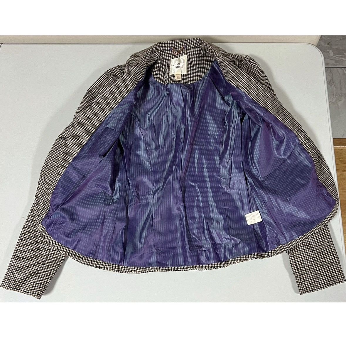 AVEC LES FILLES Autres Filles Houndstooth Business Blazer Coat Jacket XS 💜🤎✨ Size XS / US 0-2 / IT 36-38 - 4 Thumbnail