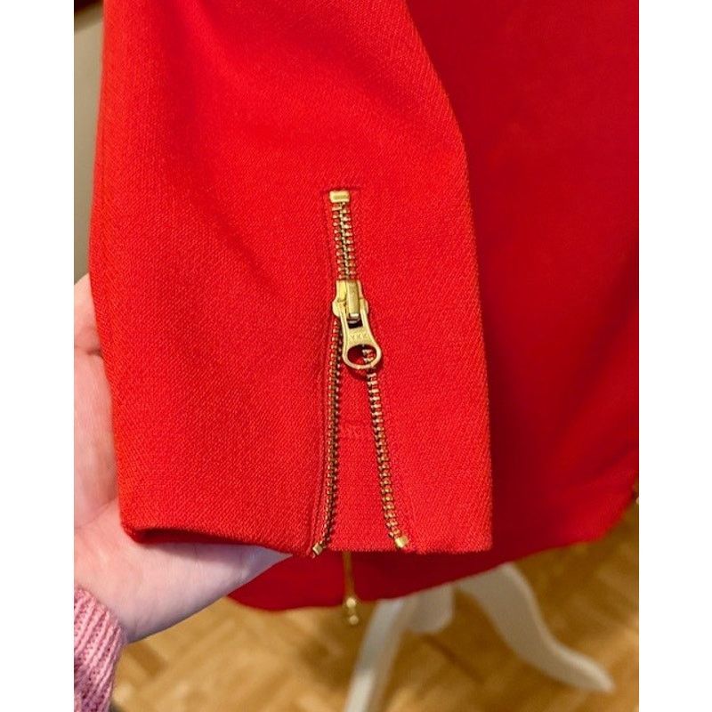 J.Crew J.Crew Red Sheath Dress Gold Zipper Detail 3/4 Sleeve Size 0 Size XS / US 0-2 / IT 36-38 - 4 Thumbnail