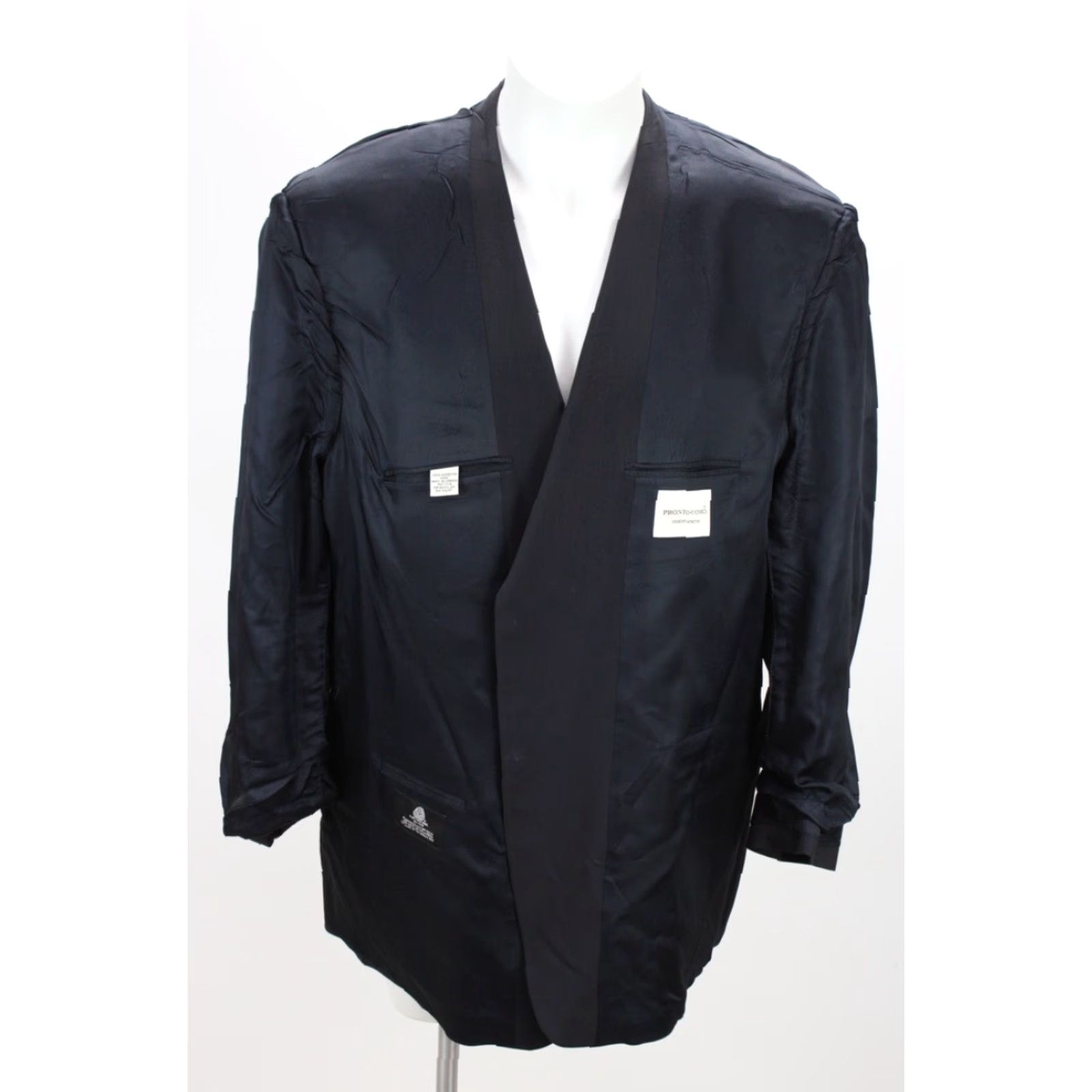 Pronto Uomo VINTAGE Pronto Uomo Blazer Mens 48R Black Wool Notch Lapel 2-Button Single-Breasted Regular Fit Dress Coat Men’s Size 48 Mens Black Size 48R - 6 Thumbnail