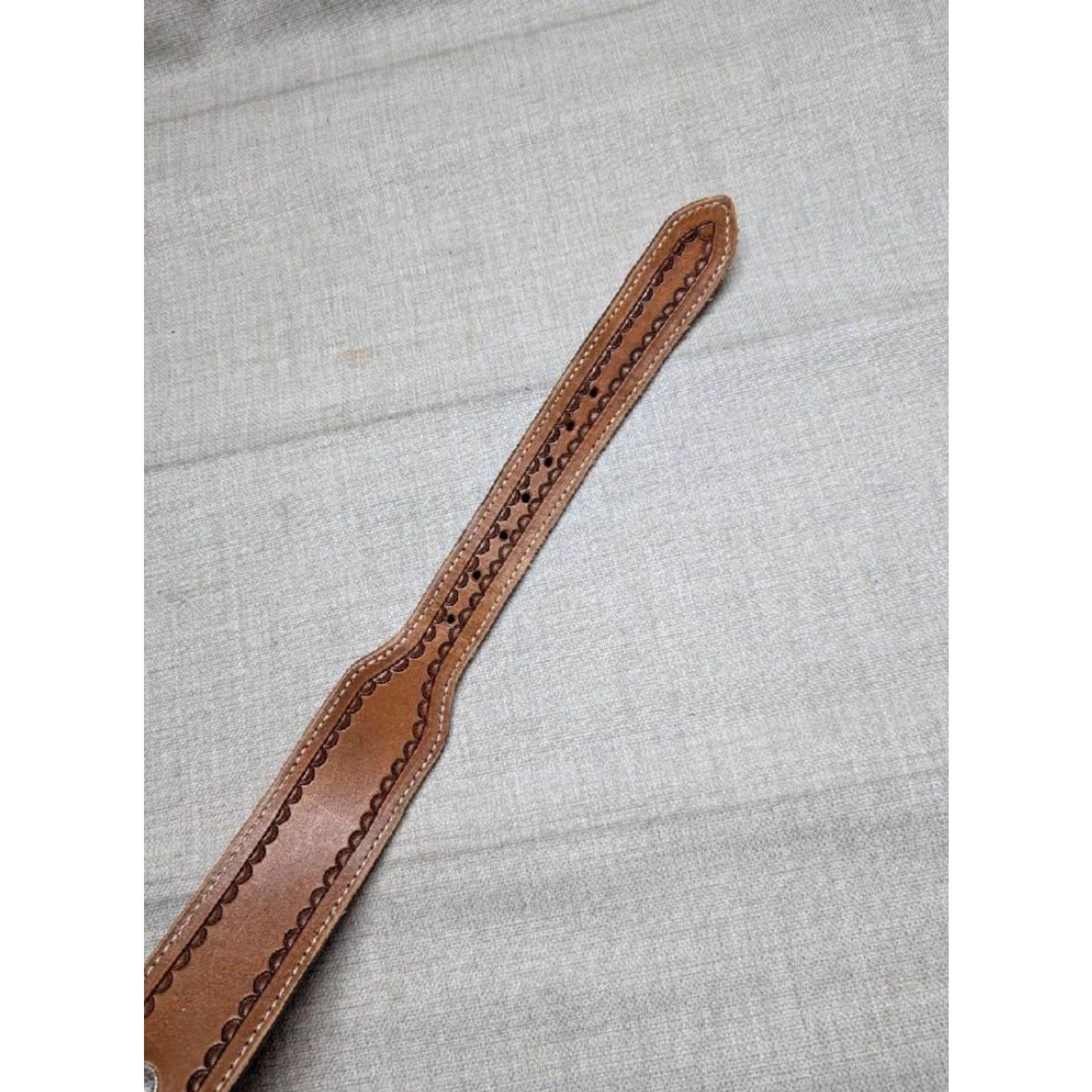 Vintage VINTAGE Doug Graves Handcrafted Western Belt 32 Brown Cowhide Leather Belt Mens Cartridge WestErn Size 32 - 3 Thumbnail