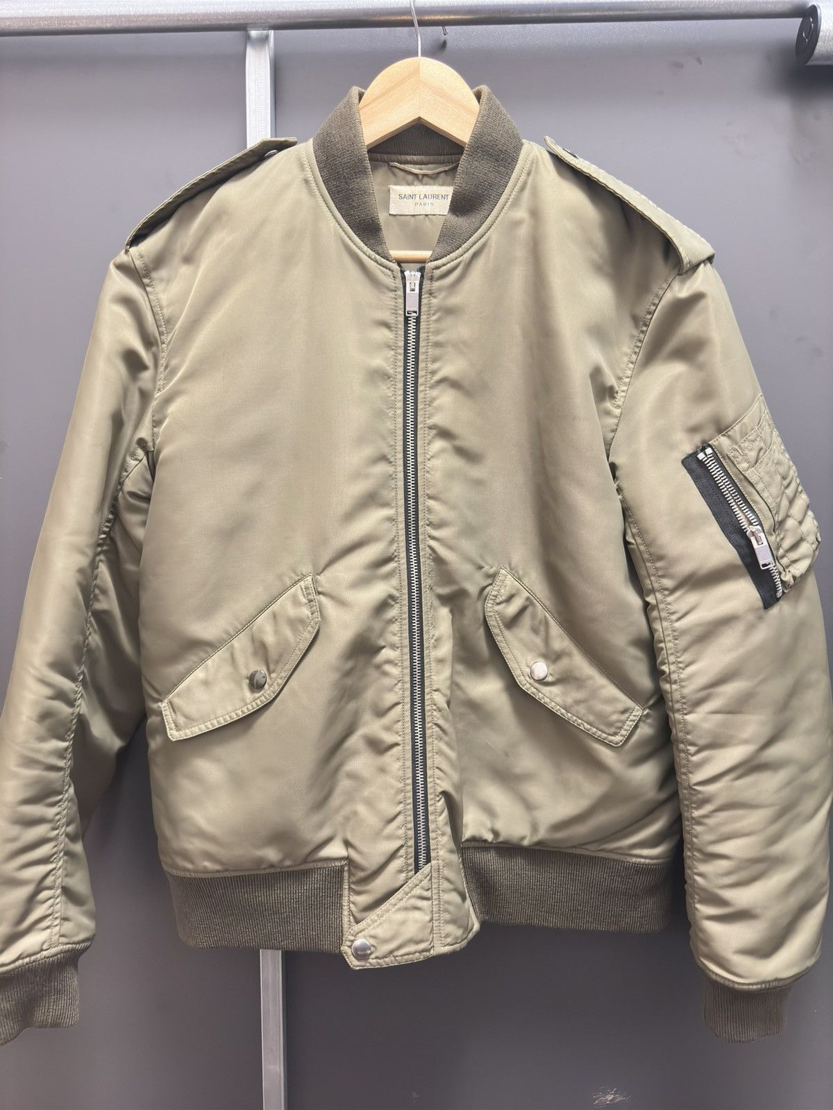 Saint Laurent Paris Saint laurent paris green pilot jacket Size US M / EU 48-50 / 2 - 1 Thumbnail