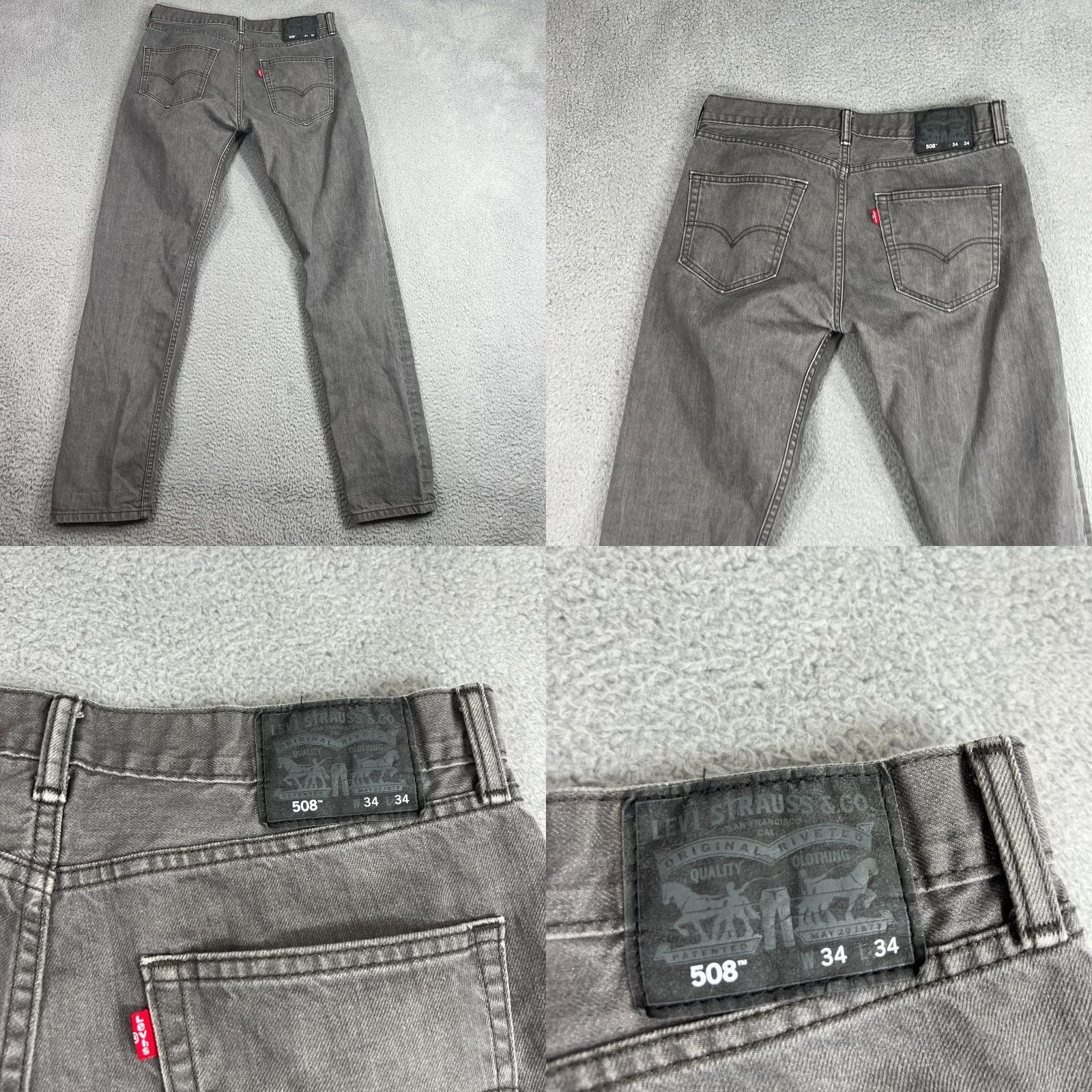 Levi's Levi's Levi's 508 Jeans Mens 34x34 Gray Regular Taper Denim Pants Tapered Leg Casual Size US 34 / EU 50 - 9 Thumbnail