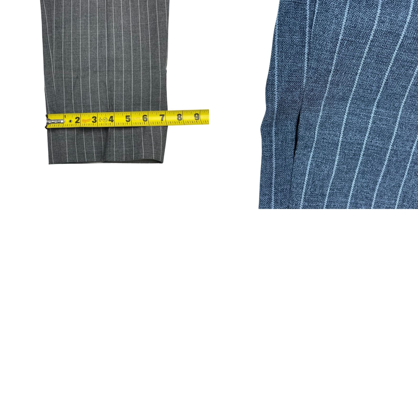 Suitsupply SuitSupply Men’s Brescia 100% Wool Flat Front Dress Pants Gray Stripe 36x30 Size 36R - 8 Thumbnail