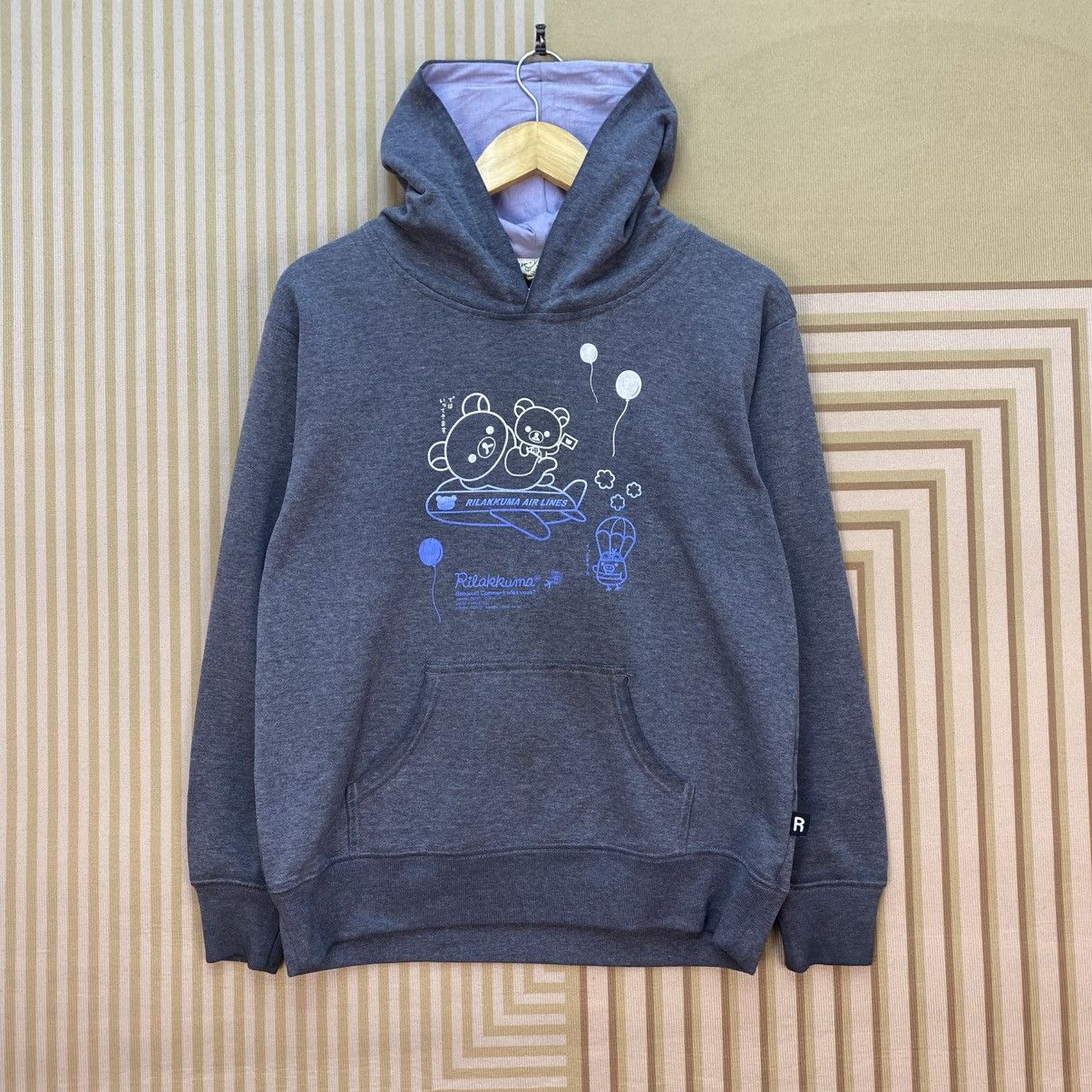 Japanese Brand 🫶Vintage Rilakkuma Hoodie air line graphic Sweatshirt Size US M / EU 48-50 / 2 - 1 Thumbnail