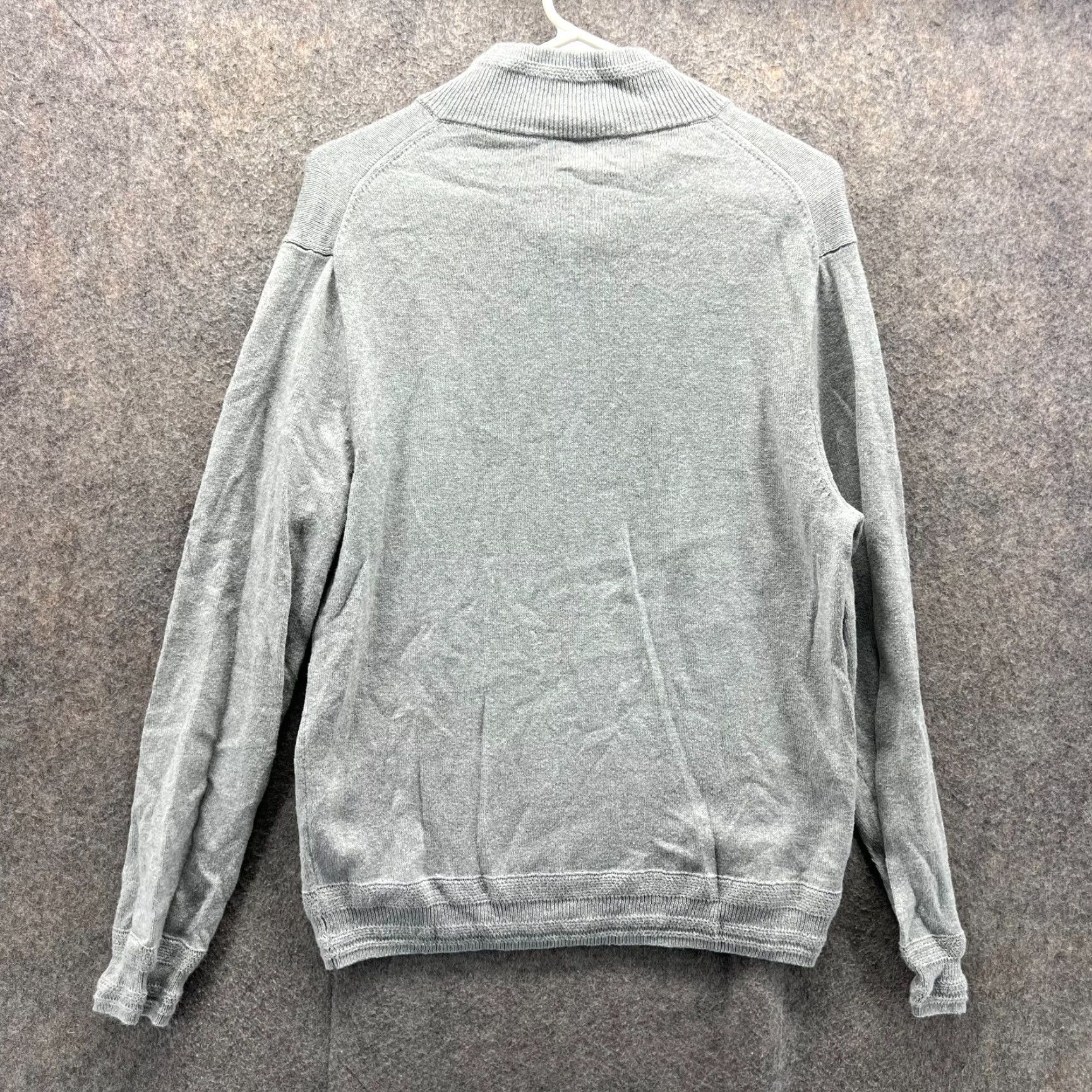 J.Crew VINTAGE J.CREW Sweater Mens Medium Gray Quarter Zip Organic Fleece Pullover Chunky Knit Mock Neck Long Sleeve Size US M / EU 48-50 / 2 - 2 Thumbnail
