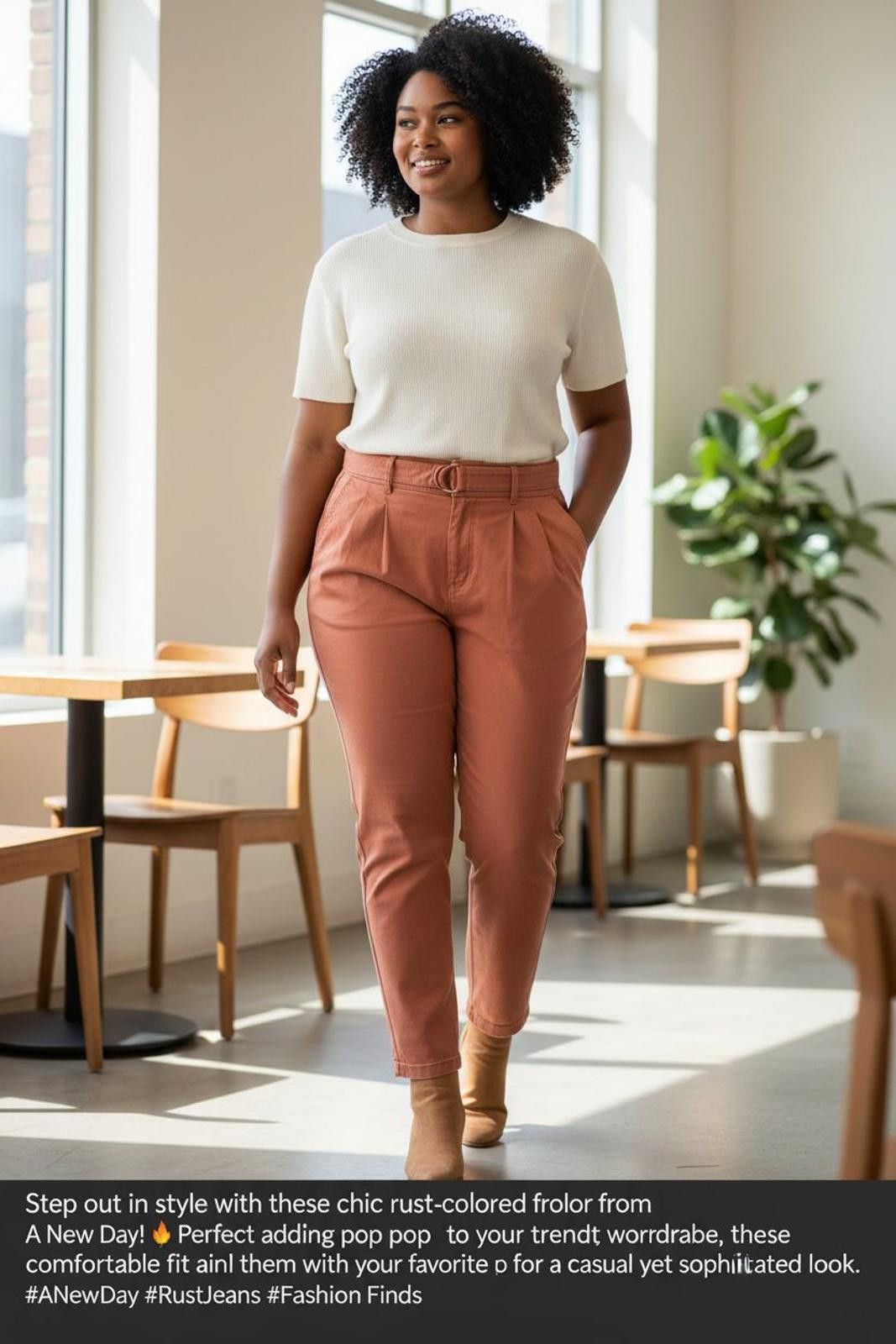 Other A New Day Rust-Colored Women's Jeans with Belt Size 40" / US 18 - 2 Thumbnail