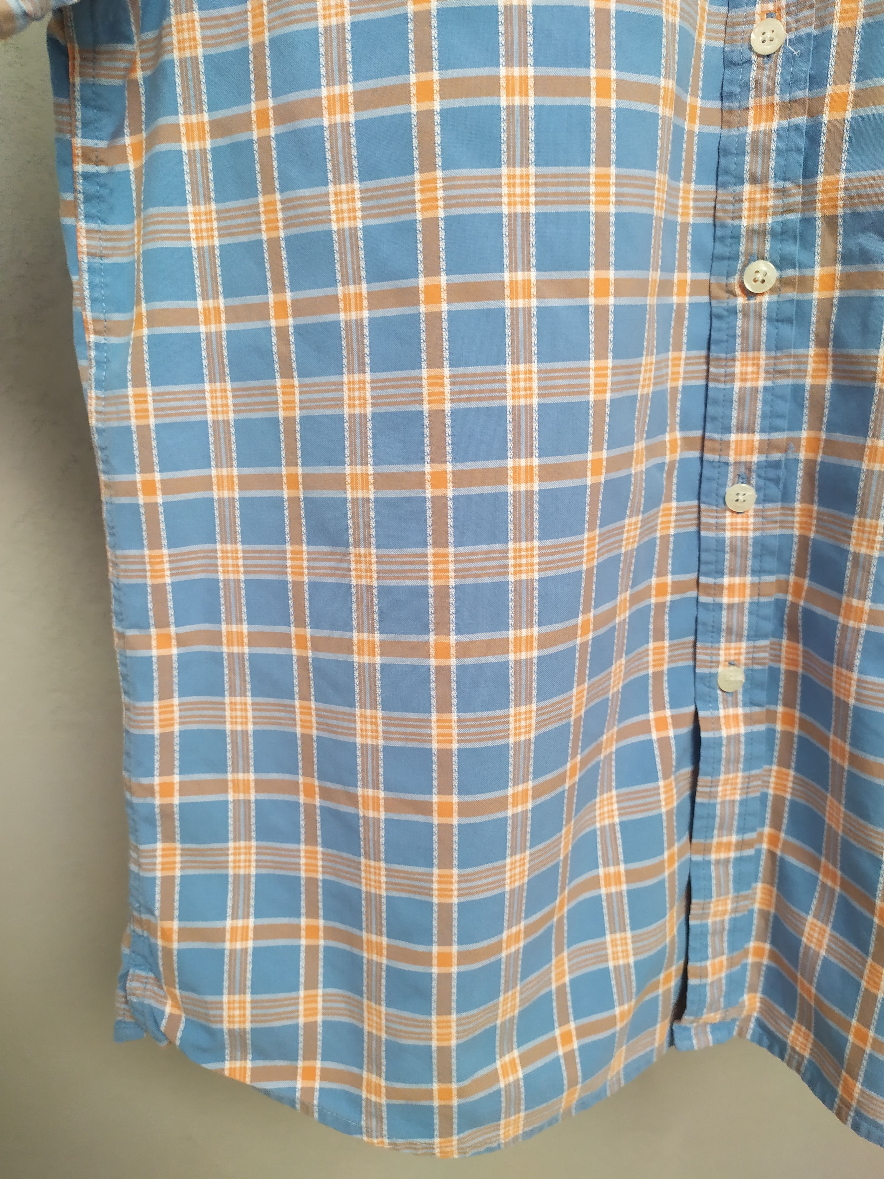 Duck Head Blue Men's Checkered Shirt Duck Head L Cotton Short Sleeve Size US L / EU 52-54 / 3 - 9 Thumbnail