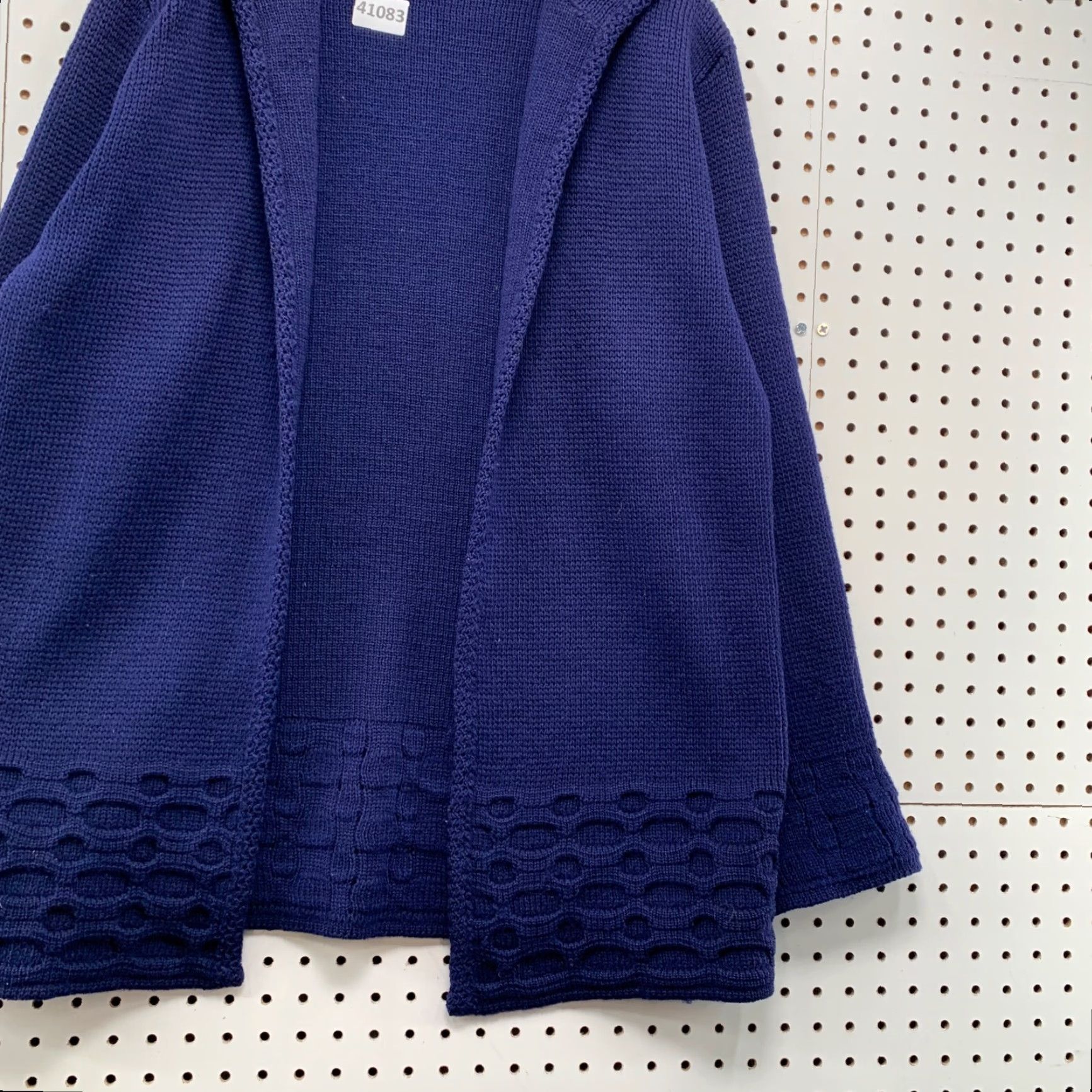 Vintage VINTAGE Le Roy Cardigan Sweater Womens Large Blue 100% Wool Chunky-Knit Long Sleeve Open Size L / US 10 / IT 46 - 4 Thumbnail