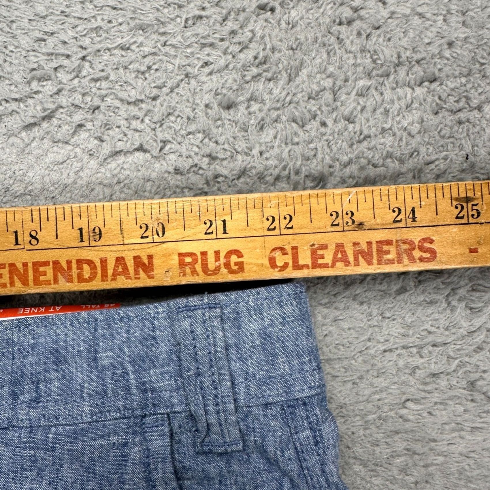 Vintage St. John's Bay Men Linen Blend Shorts 46X11 Tall Blue Khaki Flat Front Casual NEW Size US 30 / EU 46 - 6 Thumbnail