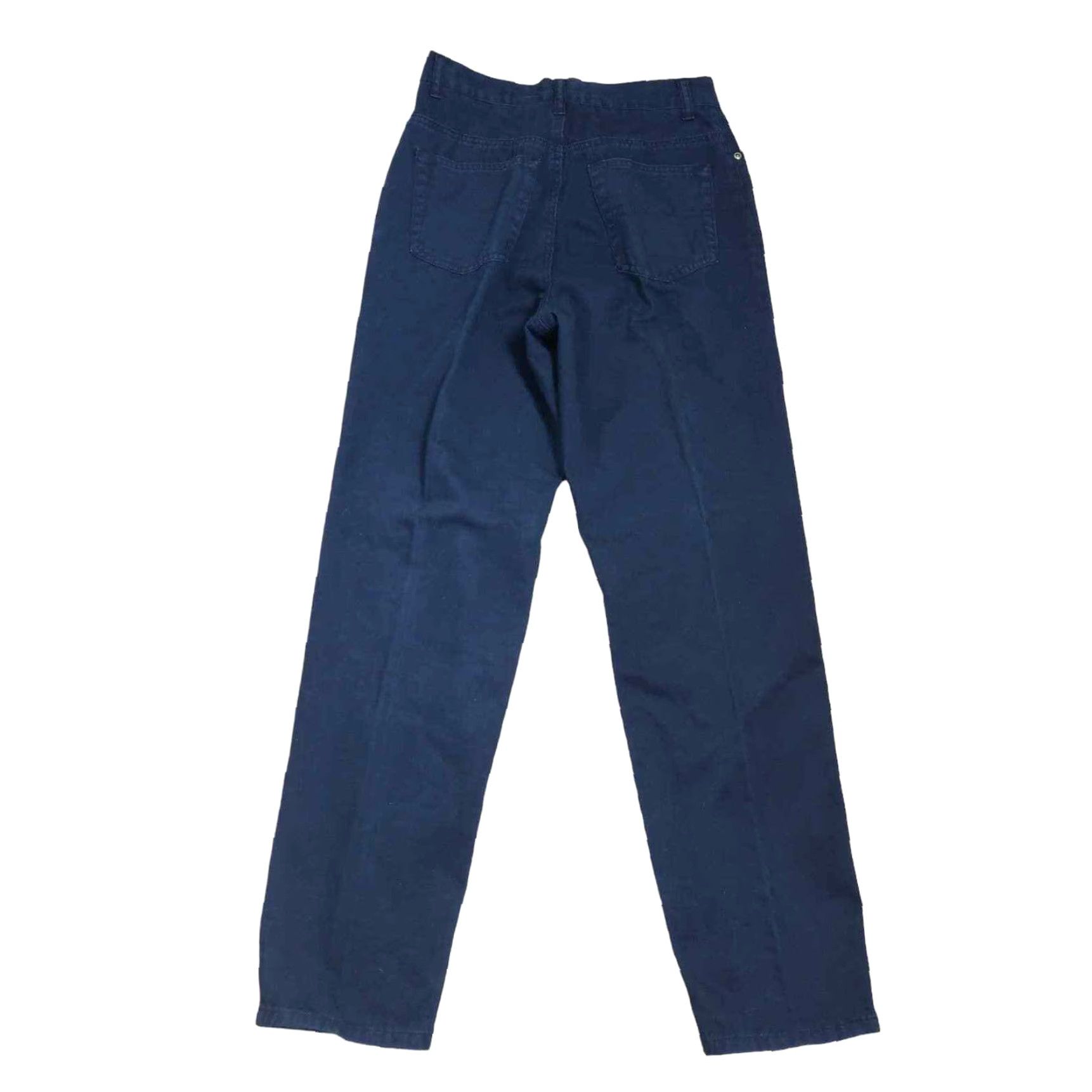 Vintage VINTAGE 90s navy blue high rise straight leg cotton pants 27" Women 7 Regular Inseam 30 Look Grunge Size 27" / US 4 / IT 40 - 3 Thumbnail