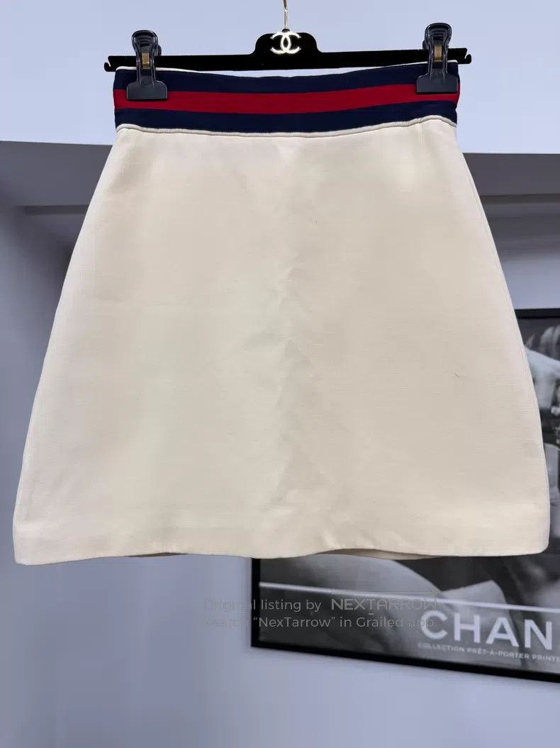Gucci Beige colour-blocked skirt