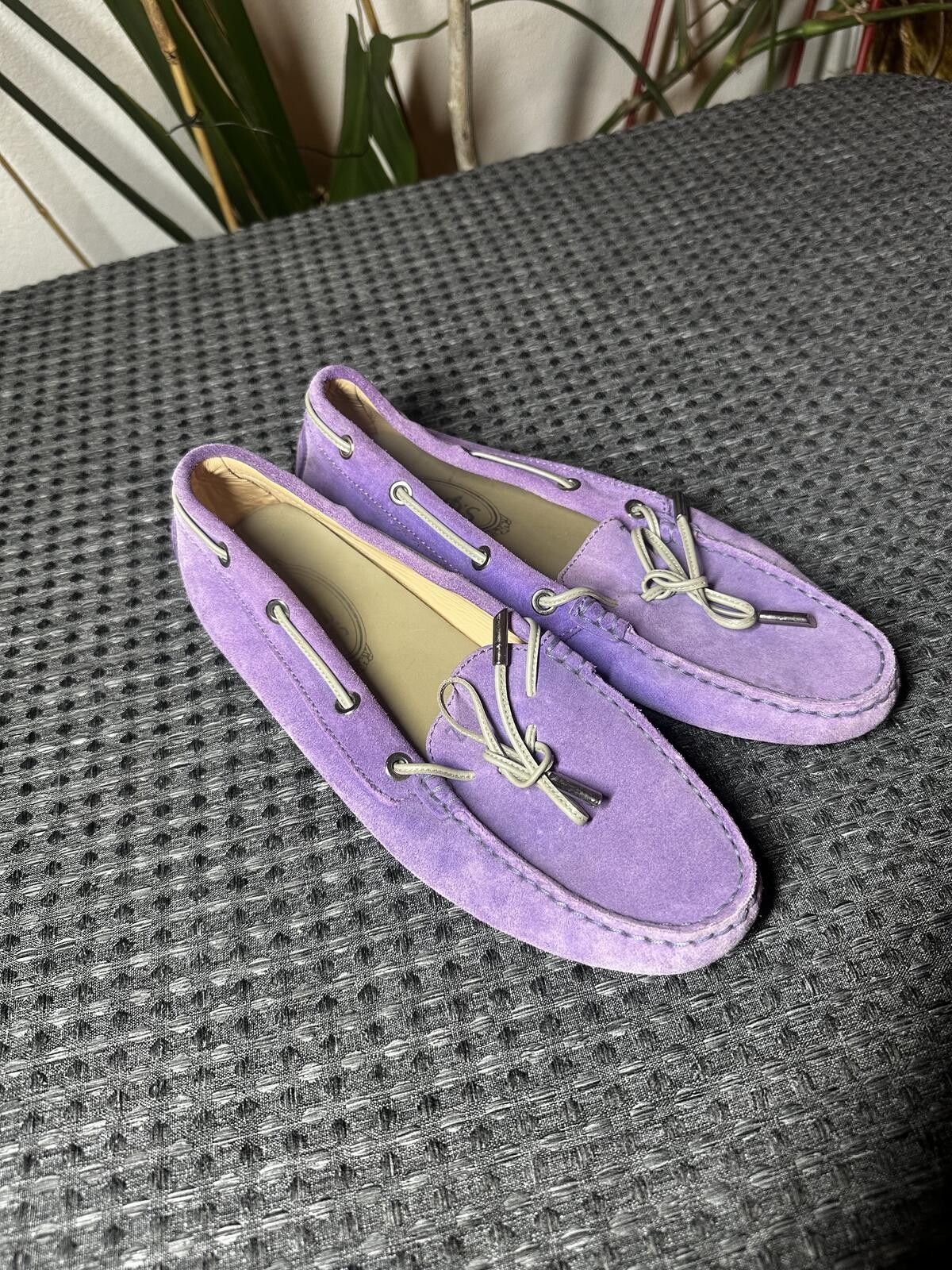 Tod's Tod's Purple Suede Moccasin Loafers Size US 8 / IT 38 - 2 Thumbnail