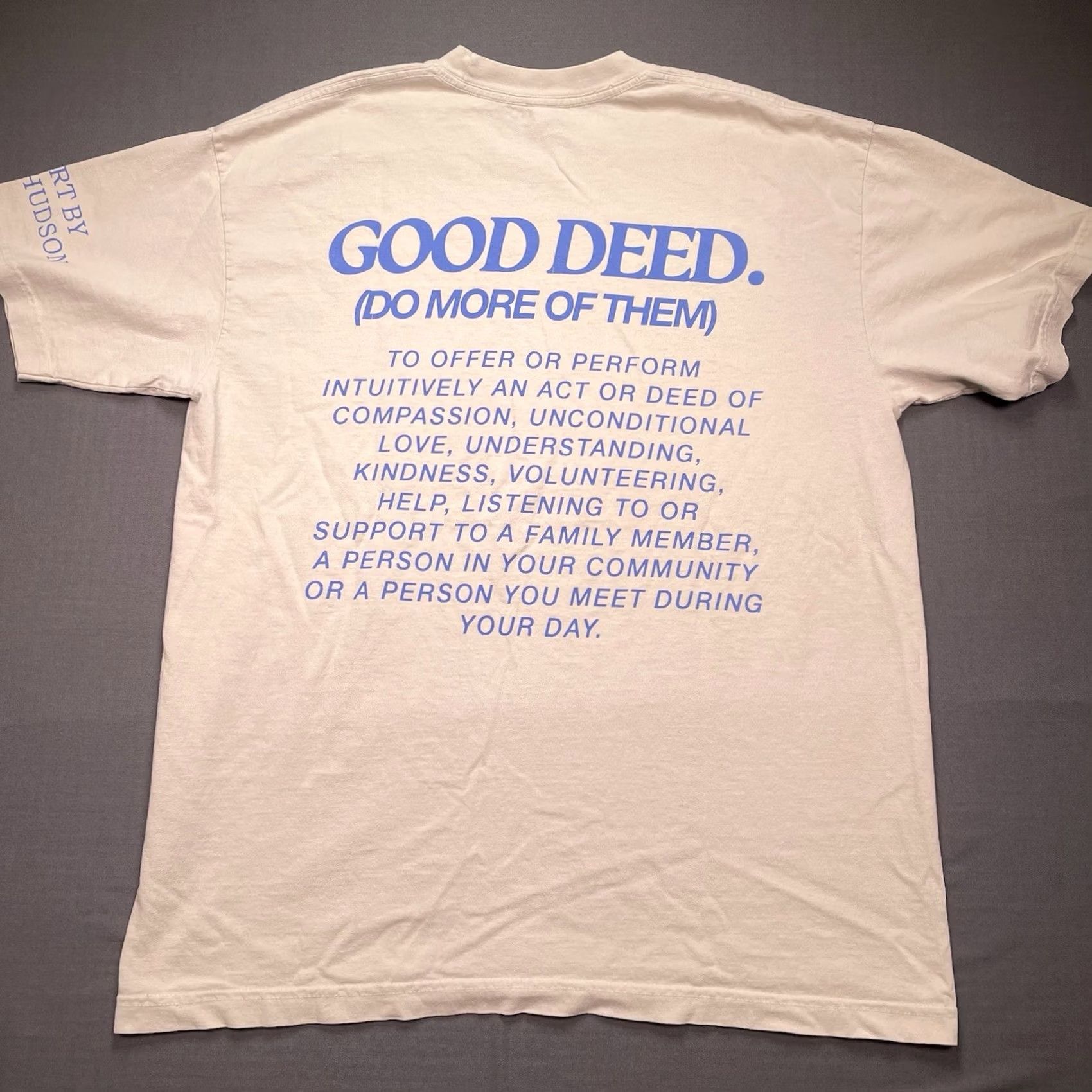 Hudson Har ry Hud son Shirt Men’s Large Good Deed Do More Of Them Beige Art Tee L Long Sleeve Men's T-Shirt Beige Art Tee Size US L / EU 52-54 / 3 - 6 Thumbnail