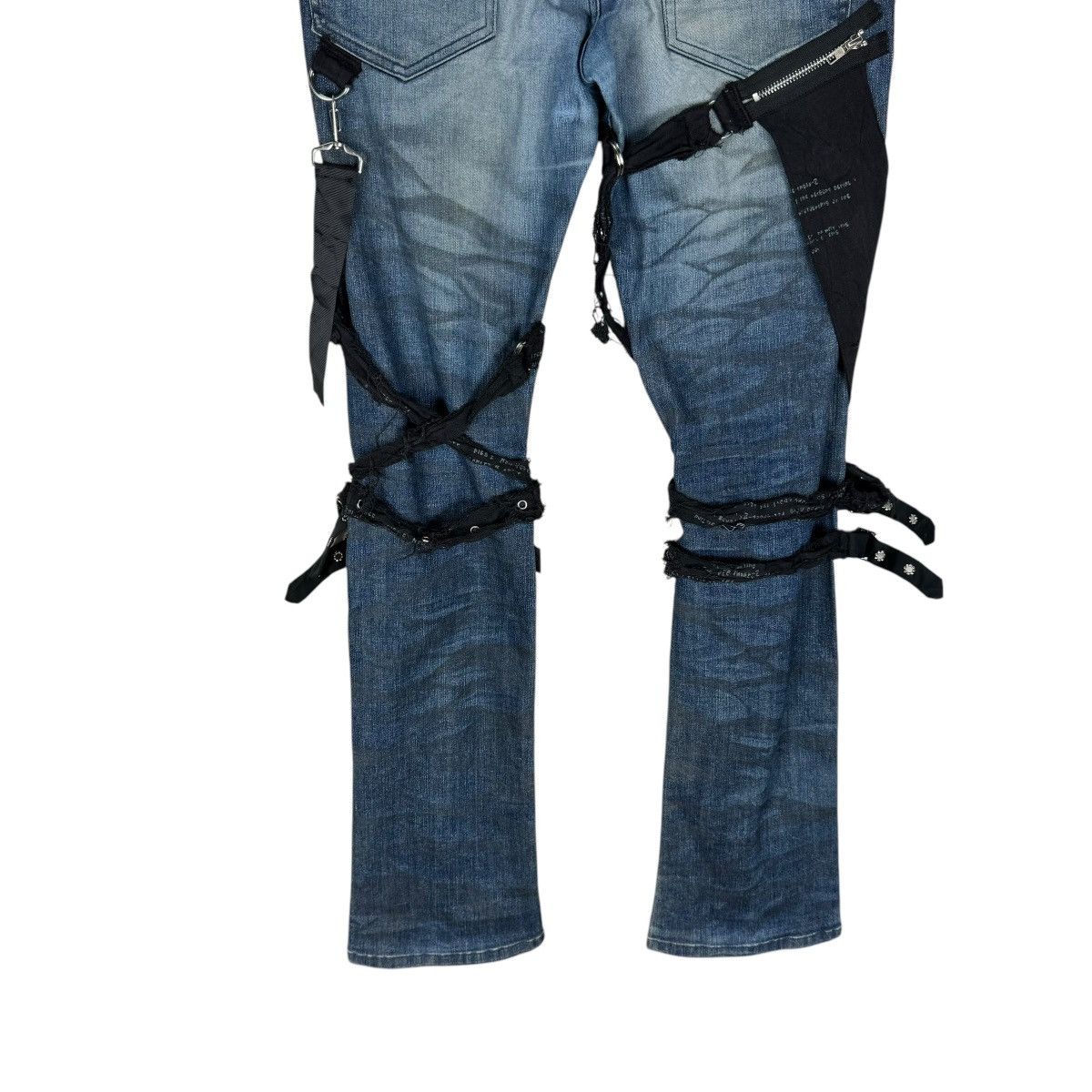 If Six Was Nine 🌟TORNADO MART BONDAGE FLARE DENIM PANTS Size US 34 / EU 50 - 6 Thumbnail
