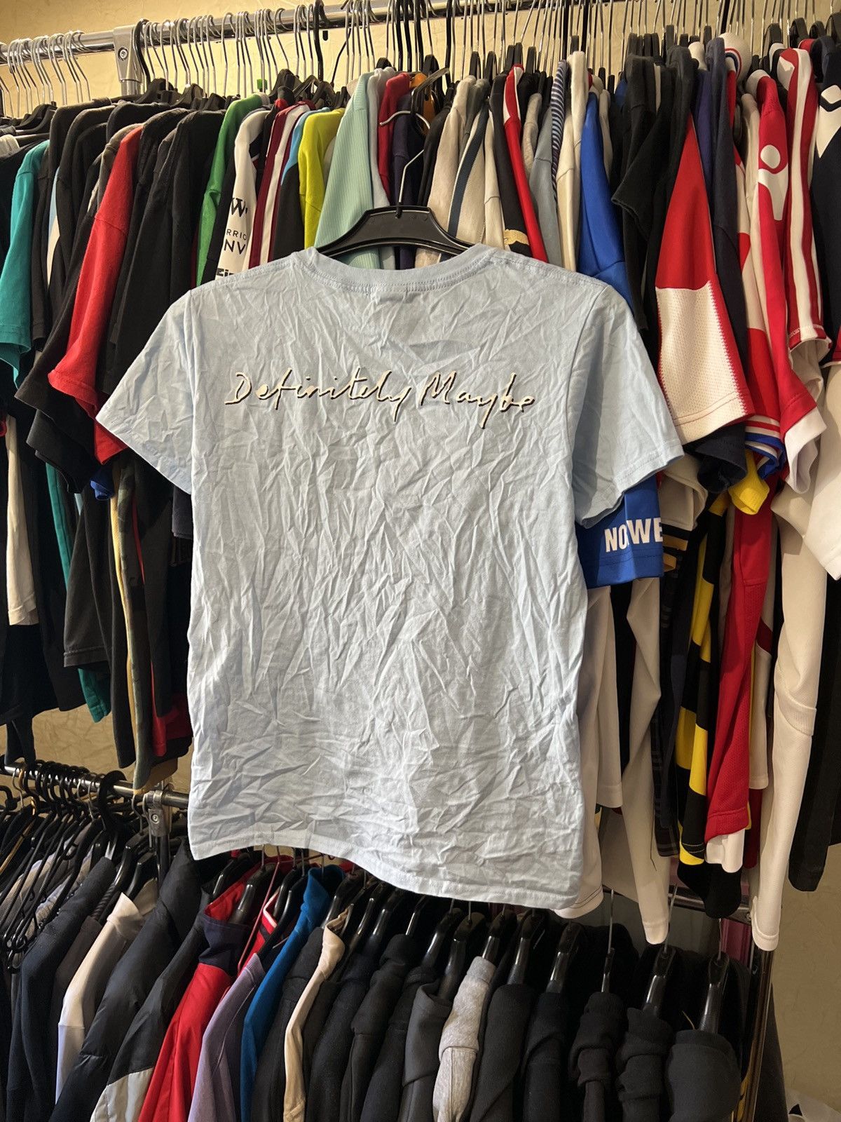 Band Tees VINTAGE OASIS DEFINITELY MAYBE BLUE AOP BOX LOGO T SHIRT Size US S / EU 44-46 / 1 - 3 Thumbnail