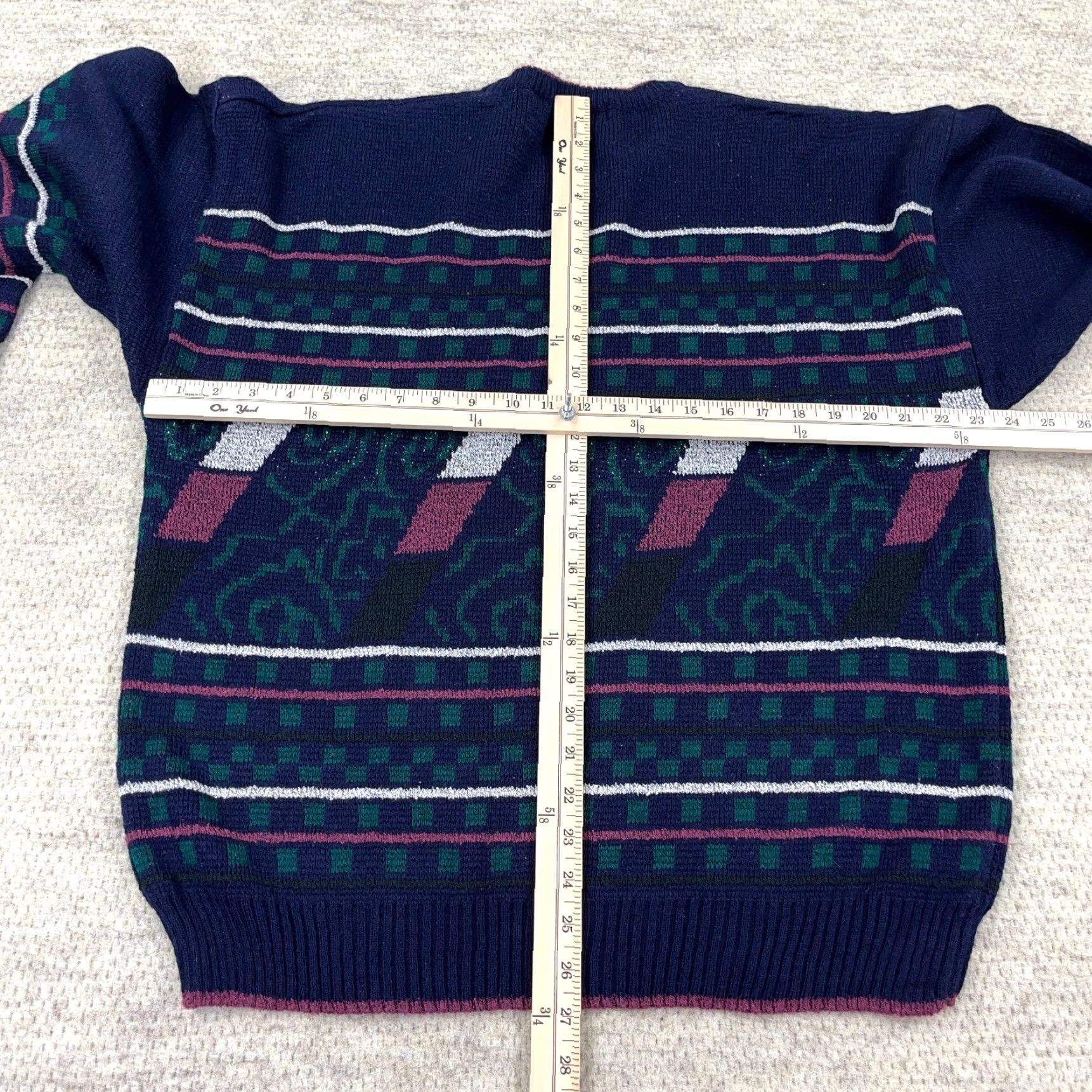 Vintage VINTAGE Expressions Grandpa Sweater Men XL Purple Pink Geometric Knit Pullover 80s 90s Casual Golf Winter Size US XL / EU 56 / 4 - 7 Thumbnail