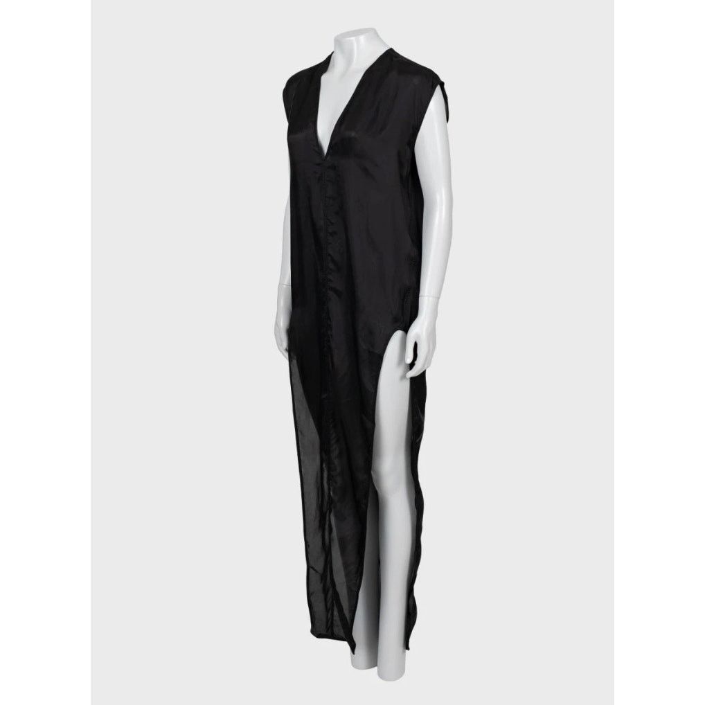 Rick Owens Rick Owens Black Sheer Cupro Loose Flowing Dress US4 S Size S / US 4 / IT 40 - 2 Thumbnail
