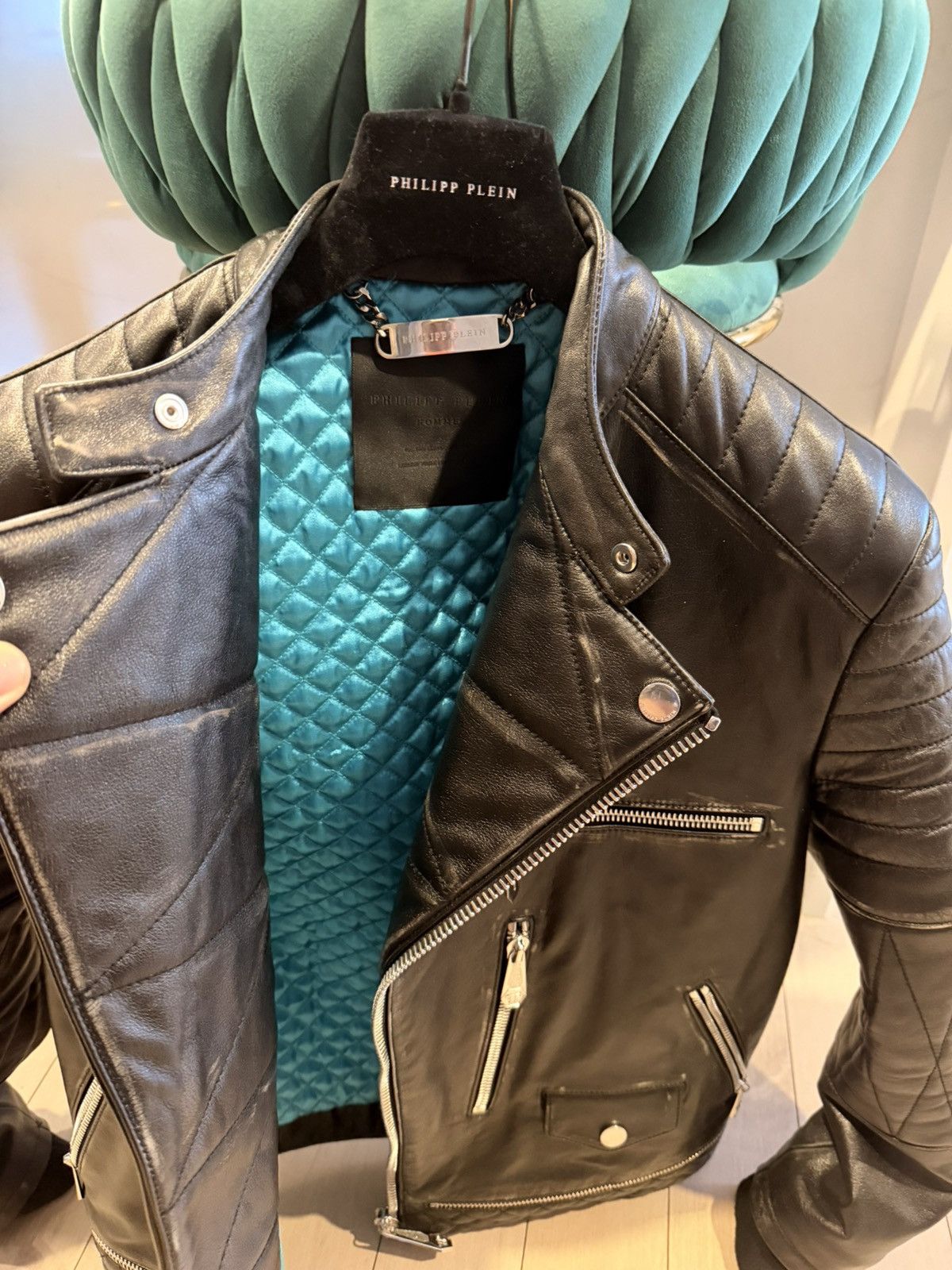 Philipp Plein Rockstud leather biker jacket Size US S / EU 44-46 / 1 - 2 Thumbnail