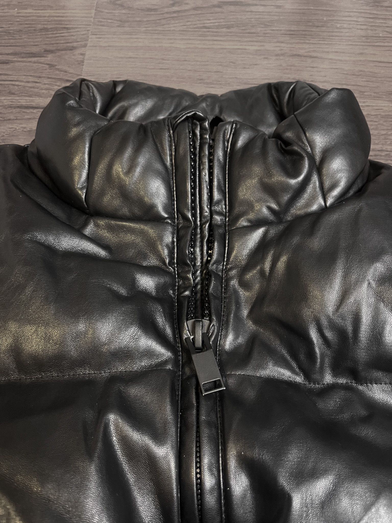 Simons Faux Leather Puffer Jacket Size US M / EU 48-50 / 2 - 6 Thumbnail