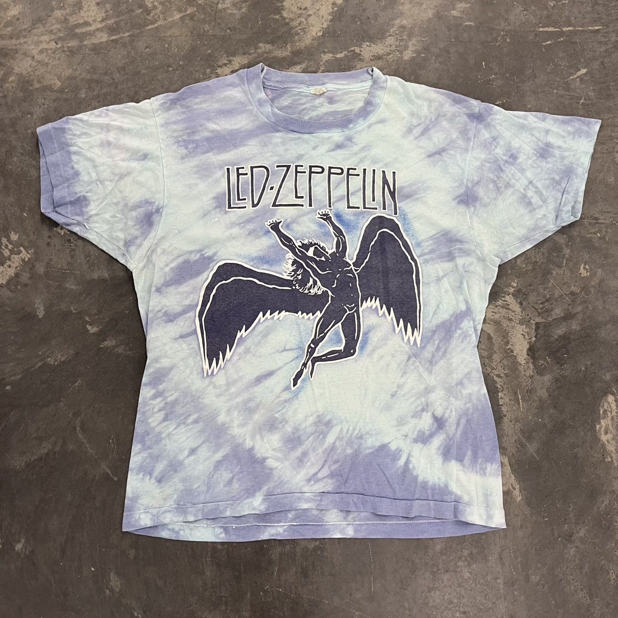 Band Tees × Led Zeppelin × Vintage 80's True Vintage Led Zeppelin Band Tee Tie dye Large Screen Size US L / EU 52-54 / 3 - 1 Thumbnail