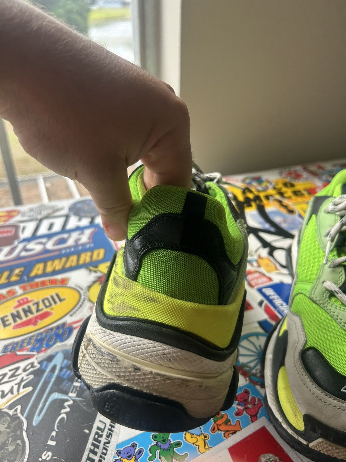 Balenciaga Balenciaga Triple S neon green thick sole dad shoe Size US 10 / EU 43 - 4 Thumbnail