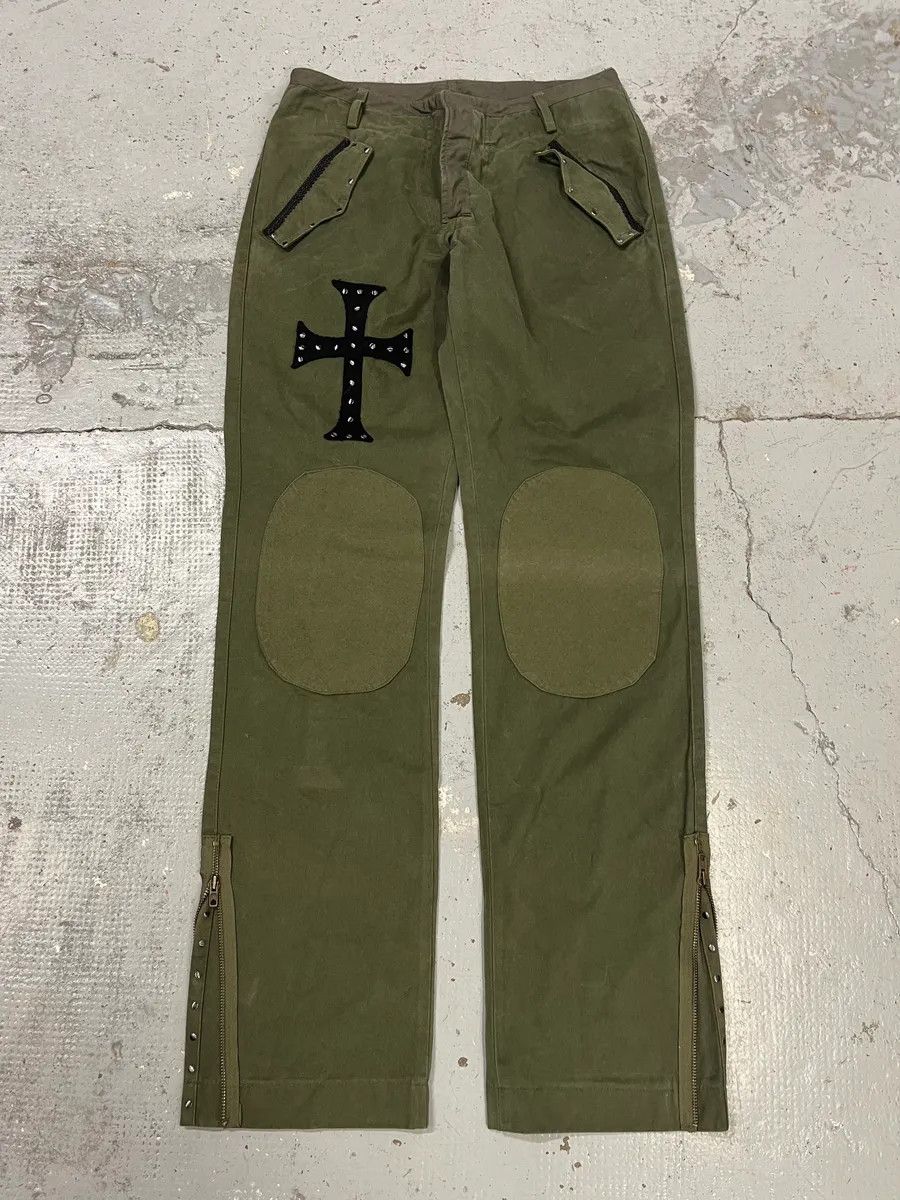 Daniele Alessandrini Daniele Alessandrini Cross Patch Olive Pants Size US 31 - 5 Thumbnail