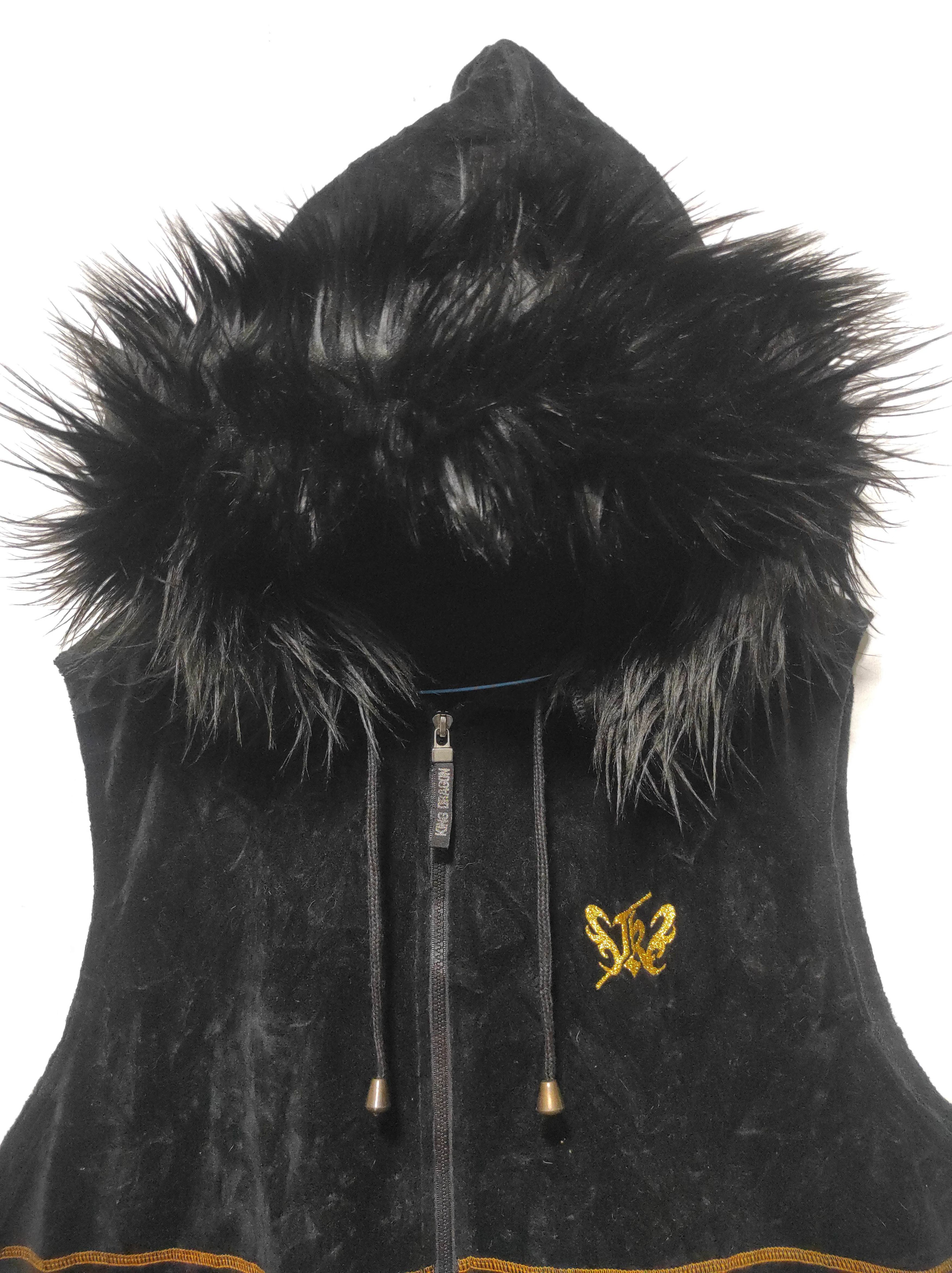 Hysteric Glamour King Dragon Velvet Zip Fur Hoodie Vest LGB style Size US L / EU 52-54 / 3 - 3 Thumbnail