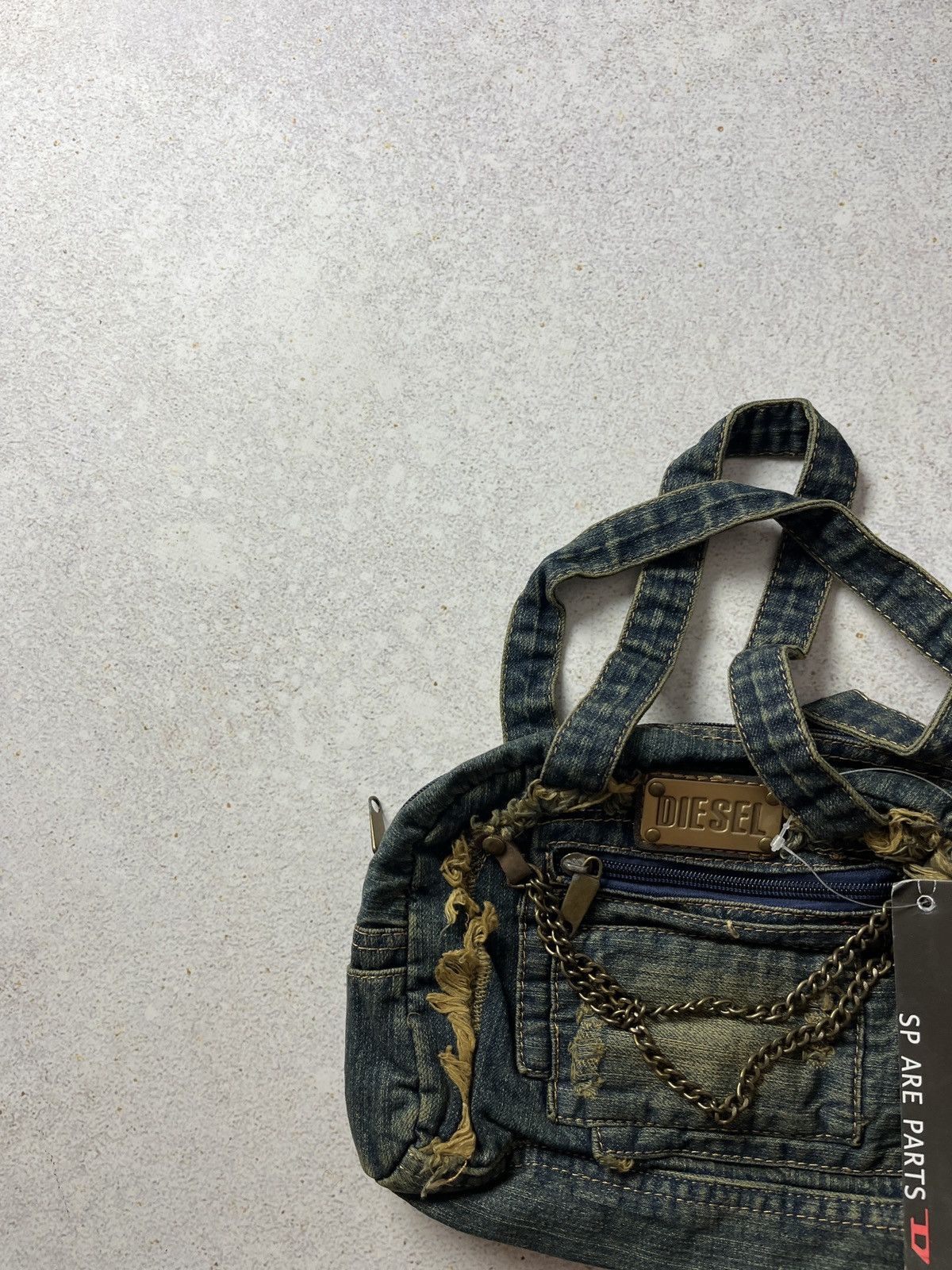 Diesel Vintage Diesel Shoulder Bag Distressed Denim Y2K Spare Parts Size ONE SIZE - 3 Thumbnail