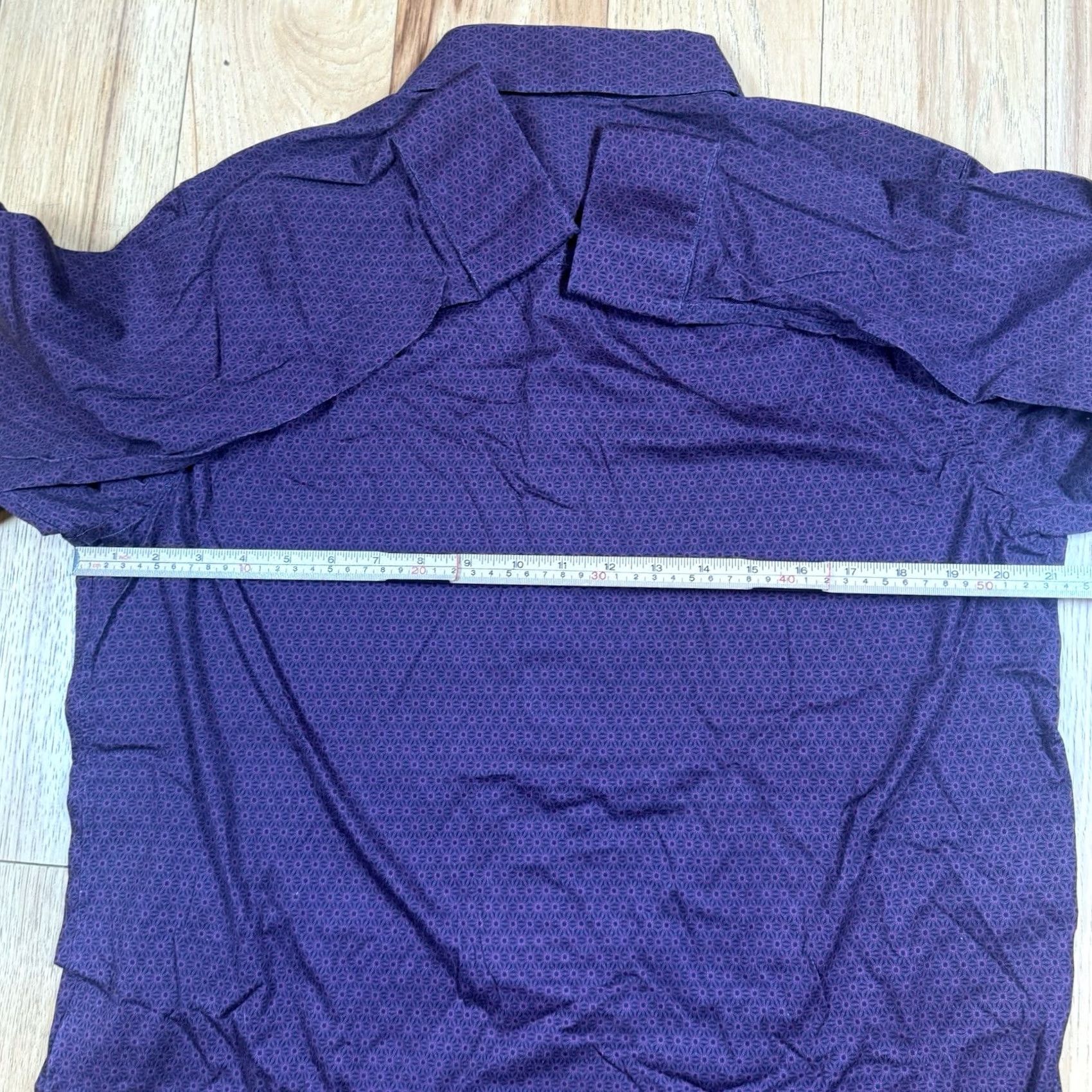 BUGATCHI BUGATCHI Button-Up Shirt Mens Large L 8 Way Stretch Geometric AOP Long Sleeve Multicolor Size 42R - 5 Thumbnail