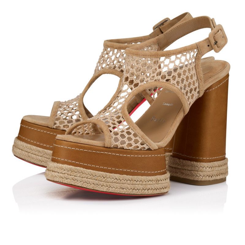 Christian Louboutin oc11z0126 Almeja 130MM in Beige/Brown Size US 5 / IT 35 - 1 Thumbnail