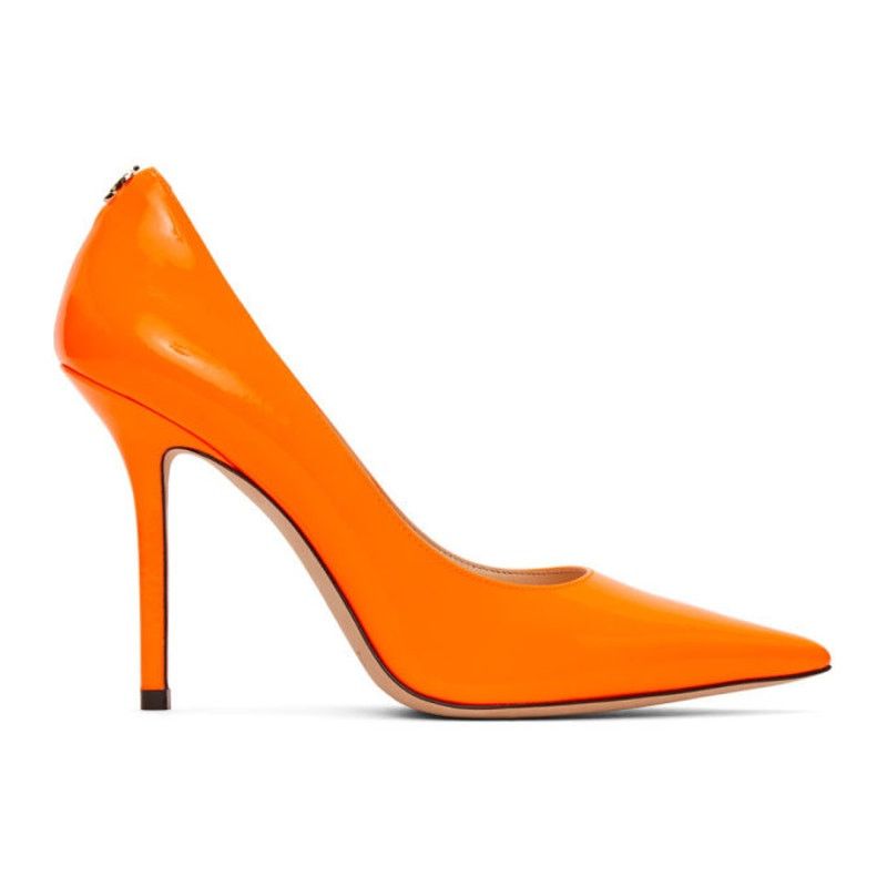 Jimmy Choo Jimmy Choo Love 100 Orange Patent Leather Pumps Size 36.5 EU Size US 5.5 / IT 35.5 - 2 Thumbnail