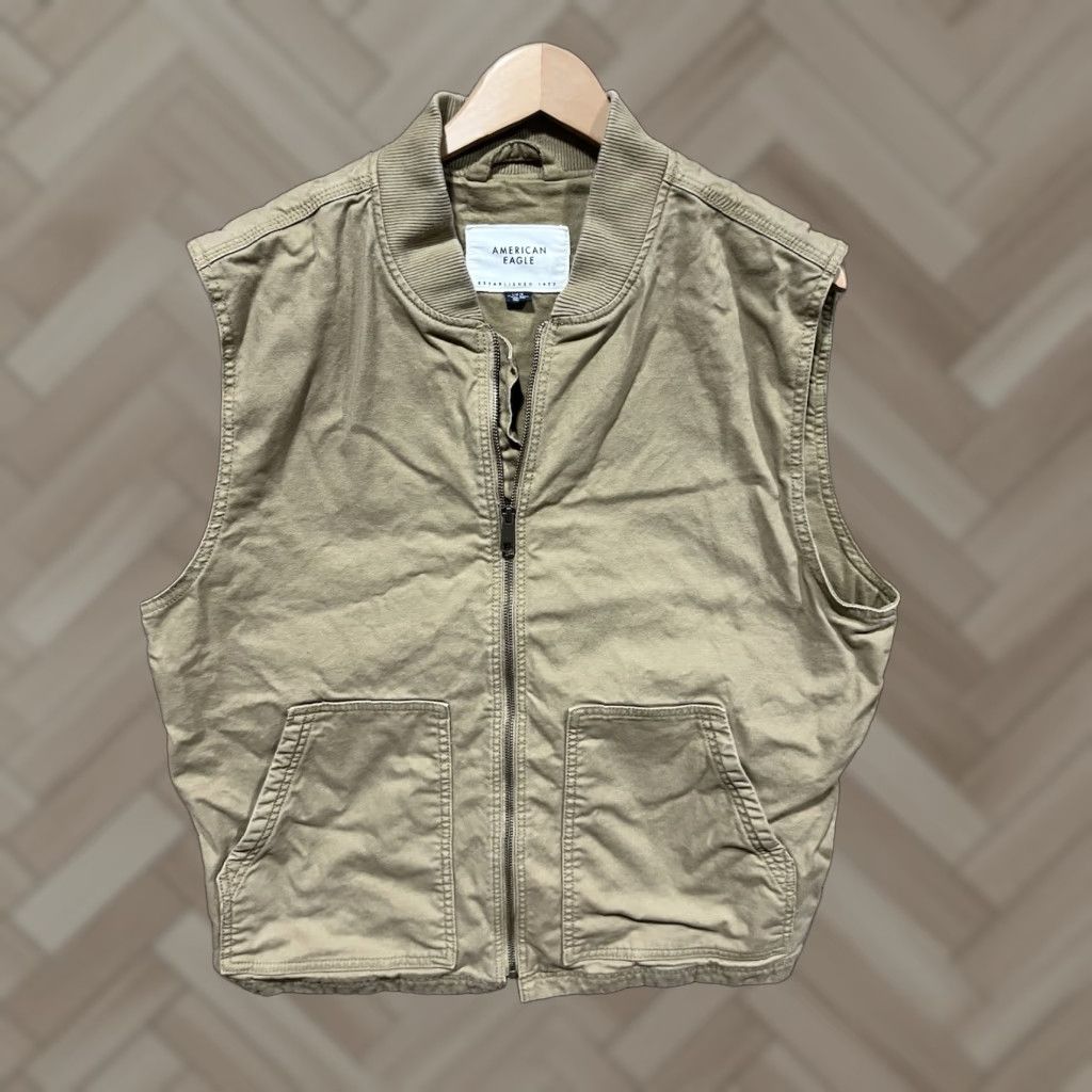 American Eagle Outfitters VINTAGE American Eagle Vest Mens Large Beig e Zip Light Outdoor Size US L / EU 52-54 / 3 - 1 Thumbnail