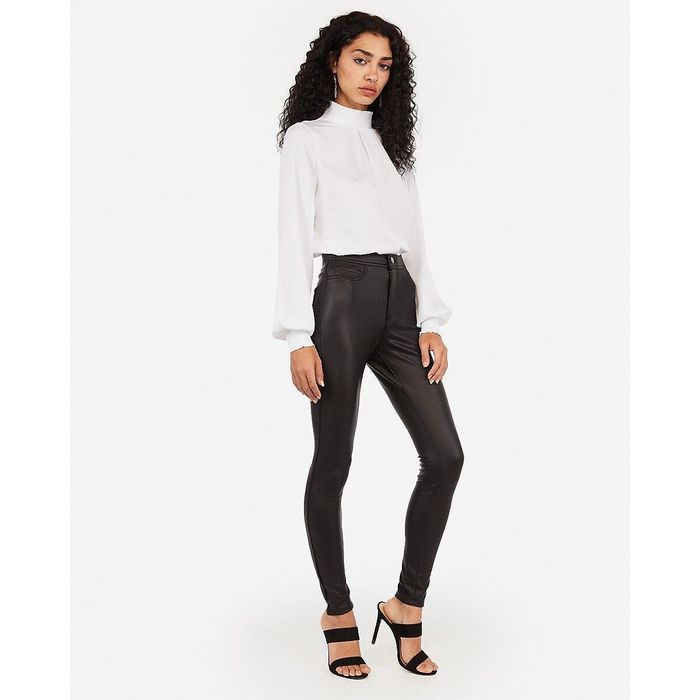 Express Express Womens 8 Black High Waisted Faux Leather Pants Grailed