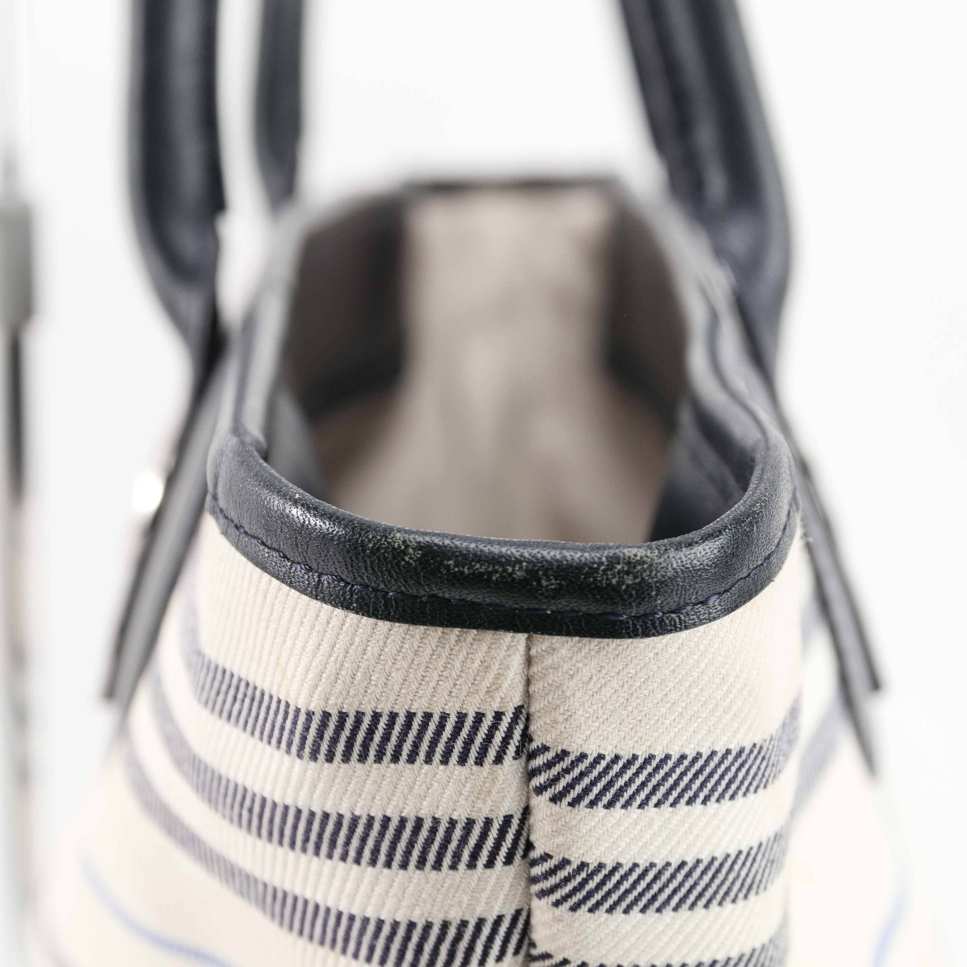 Burberry Burberry Striped Canvas Leather Tote Bag Size ONE SIZE - 14 Thumbnail