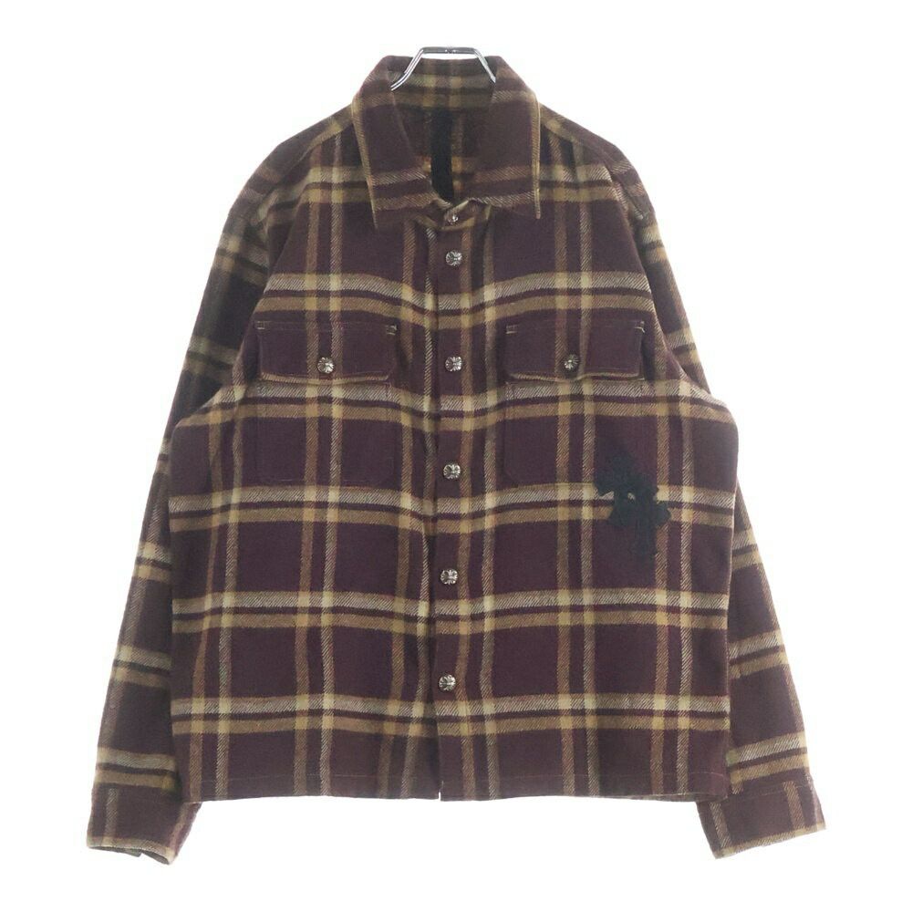 Chrome Hearts Chrome Hearts Work Dog Cross Patch Long Sleeve Check Flannel Shirt Brown Size US XL / EU 56 / 4 - 1 Thumbnail