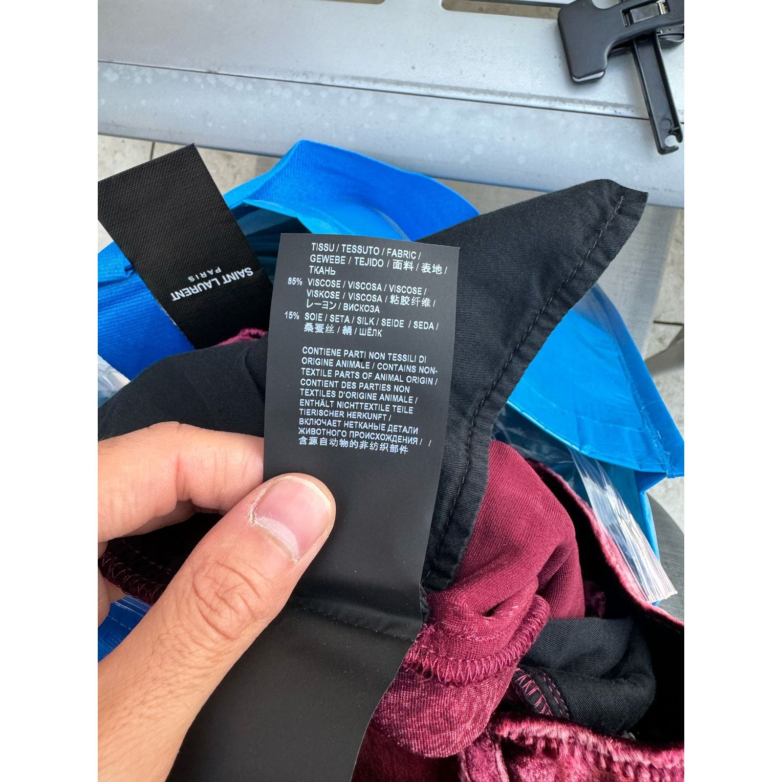 Saint Laurent Paris o1rshd1 Q:2/ Skinny 5 Pockets Velvet / Velour Pants Burgundy Size US 28 / EU 44 - 17 Thumbnail