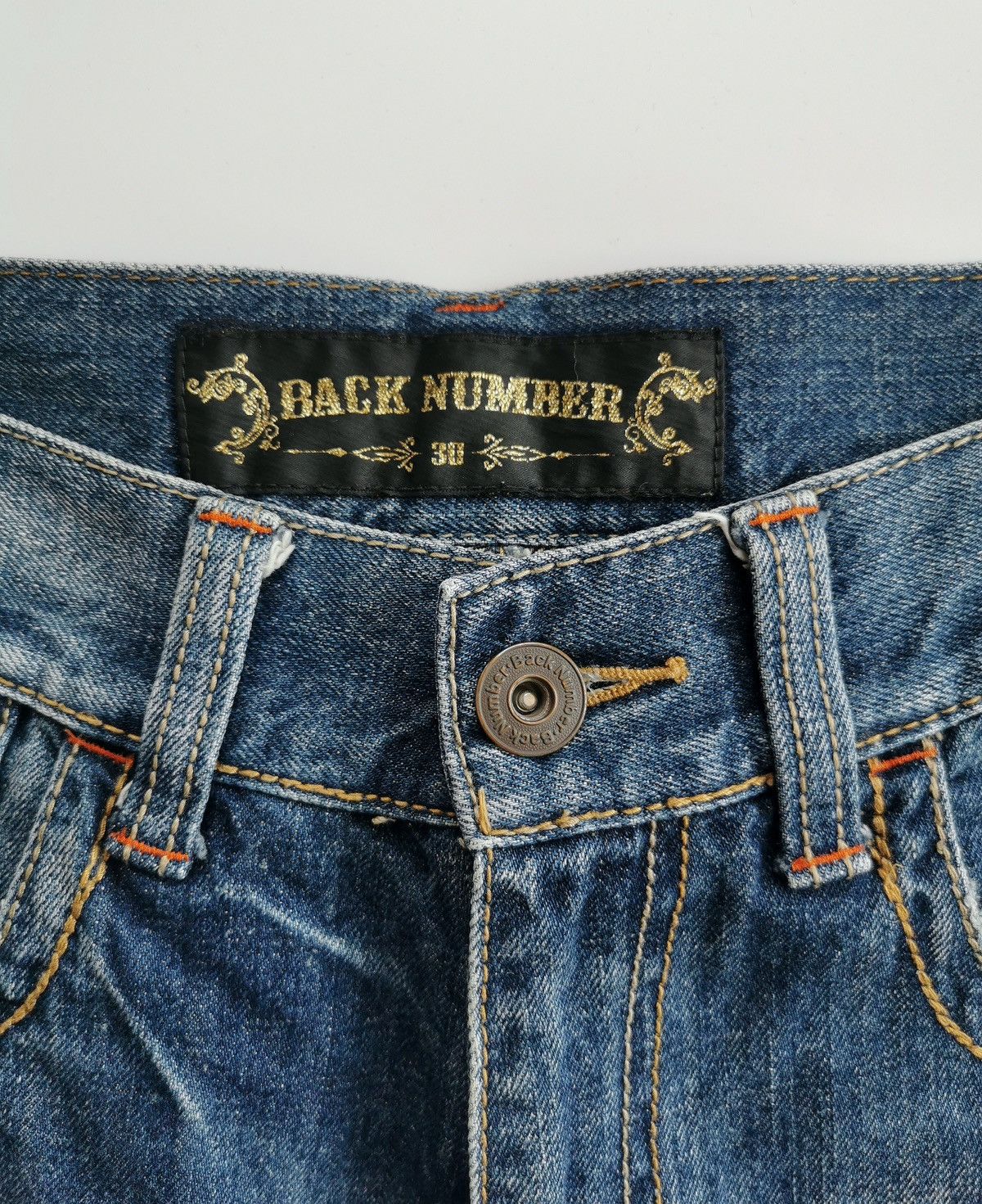 KMRii Back Number Distressed Denim Jeans Size US 32 / EU 48 - 9 Thumbnail
