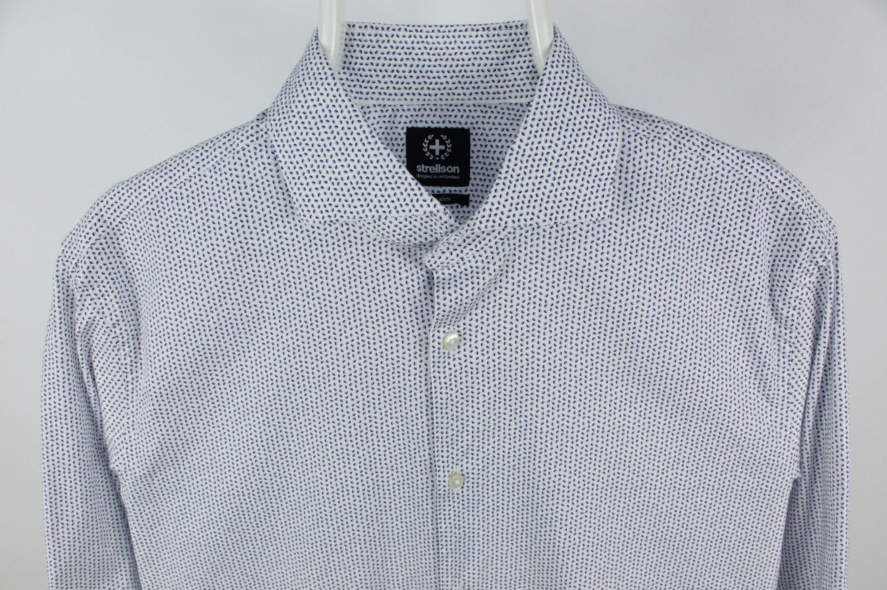 Designer × Strellson Strellson Extra Slim Fit Spread Collar Stretch Dress Shirt Size US L / EU 52-54 / 3 - 2 Thumbnail