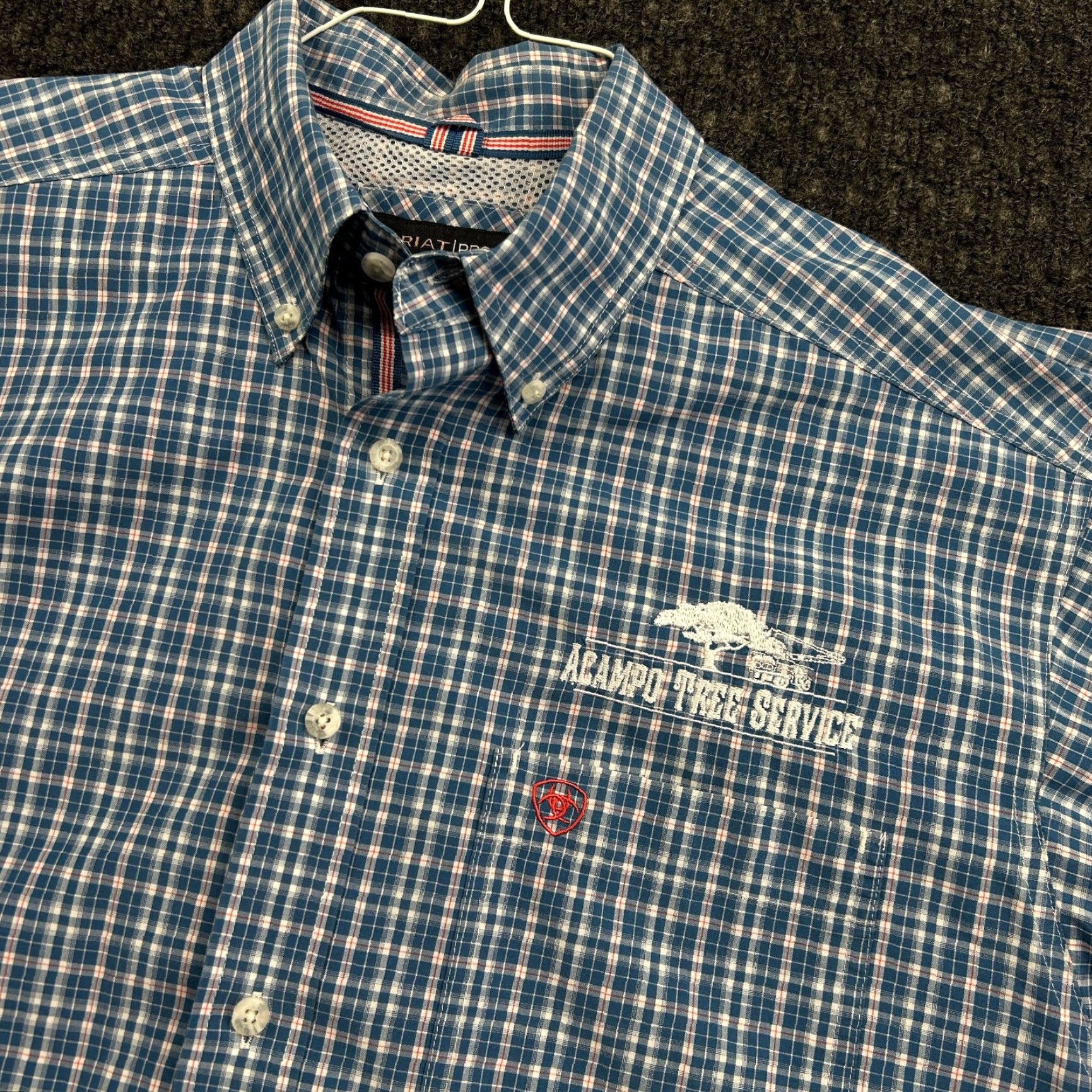 Ariat Ariat Pro Series Button-Up Shirt L Blue Plaid Long Sleeve Workwear Cowboy Rodeo Shirt Mens Size US L / EU 52-54 / 3 - 2 Thumbnail