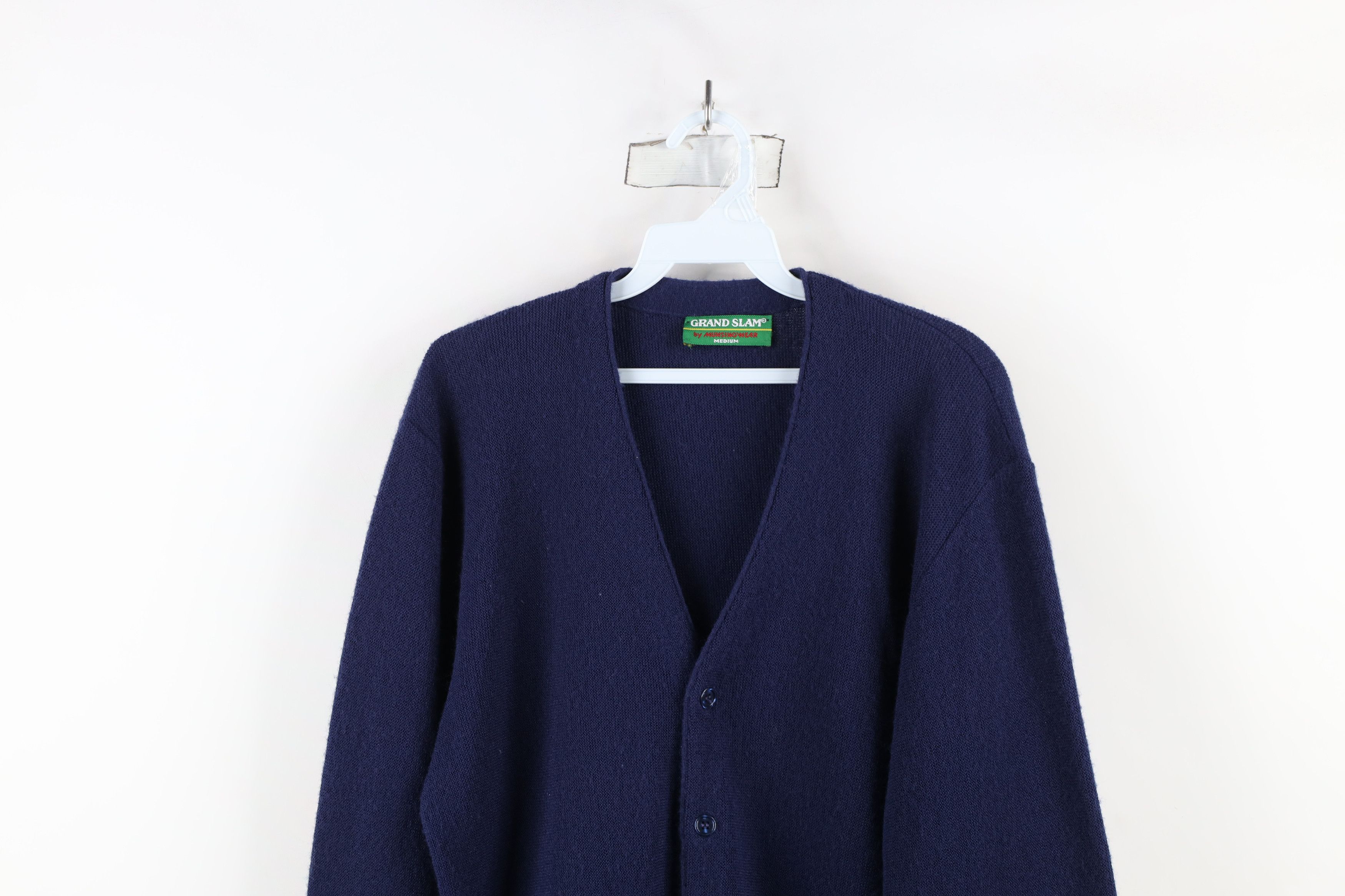 Vintage Vintage 70s 80s Streetwear Knit Cardigan Sweater Blue USA Size US M / EU 48-50 / 2 - 2 Thumbnail