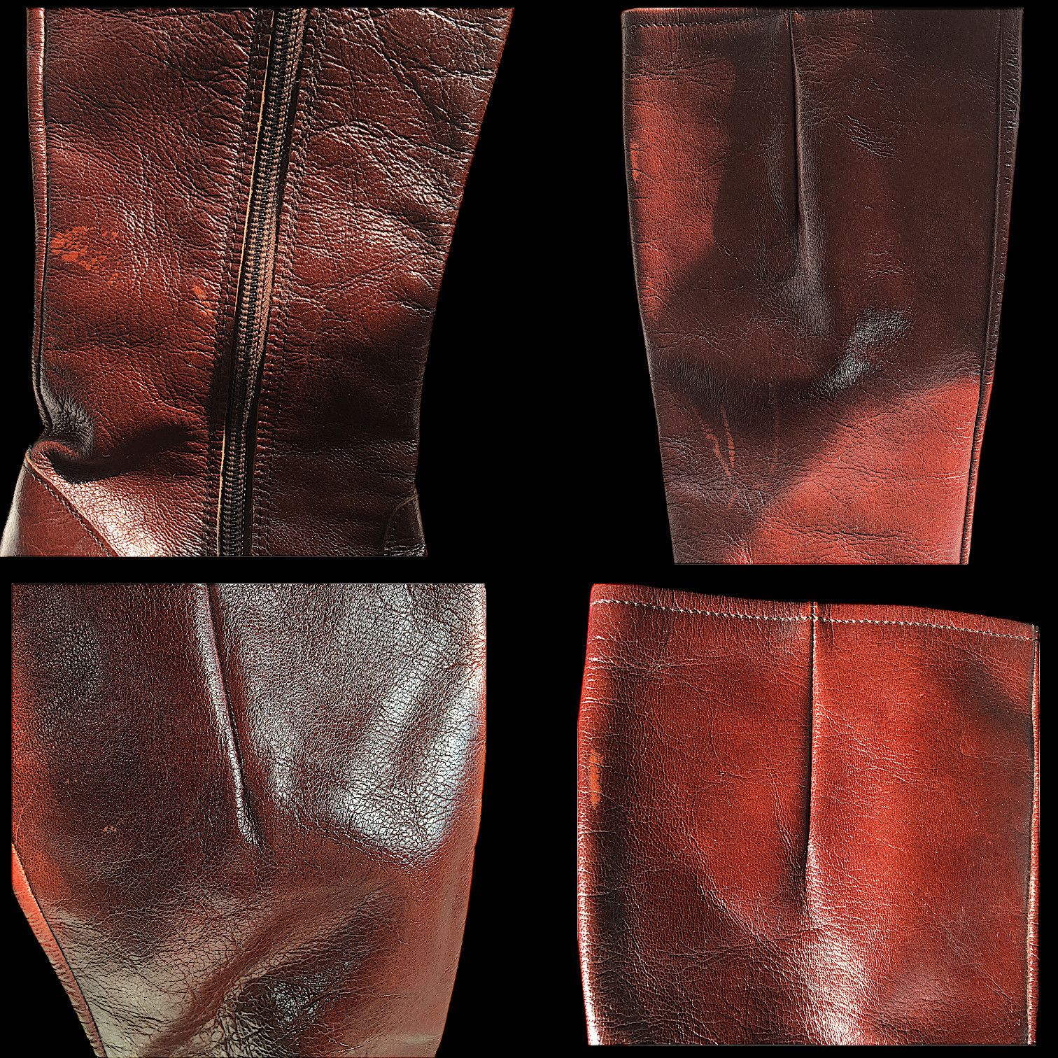 Vintage Burgundy Leather Boots - High Block Heel - France 70s Size US 6 / IT 36 - 15 Thumbnail
