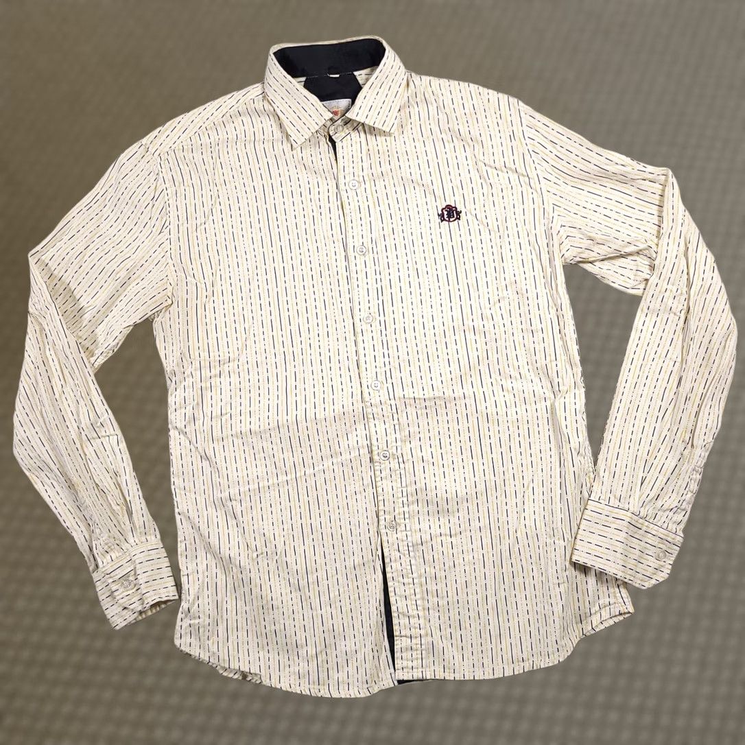 Vintage VINTAGE Levi Gardin Button Down Shirt Men Large Yellow Black Vertical Stripe Long Sleeve Size US L / EU 52-54 / 3 - 1 Thumbnail
