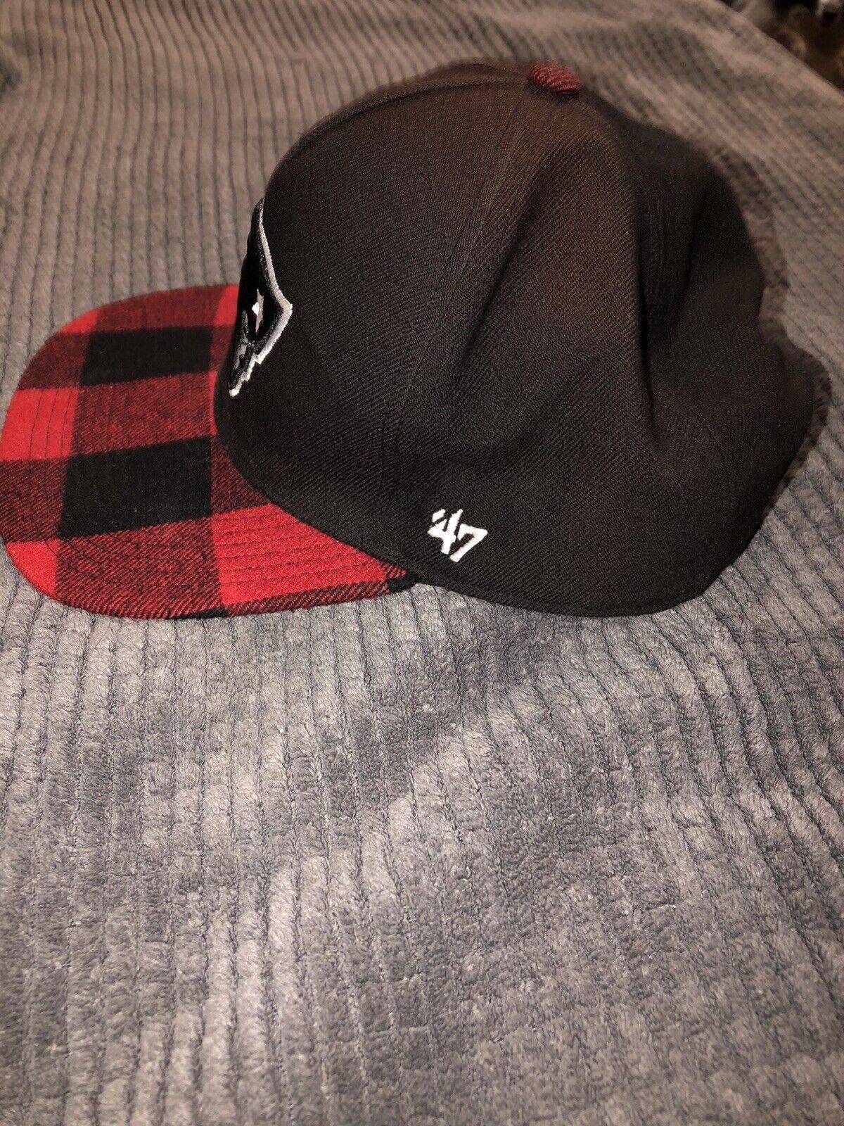 47 Brand Patriots 47 Snap Button NFL Red Black Plaid Flannel OSFA Hat Size ONE SIZE - 3 Thumbnail