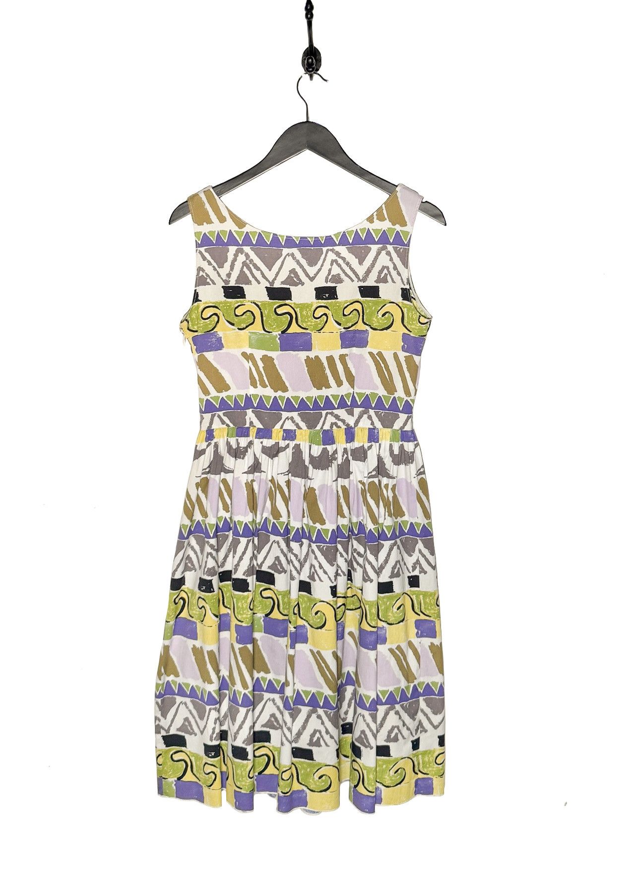Prada Prada 2012 Graphic Print White Sleeveless Cotton Dress Size S / US 4 / IT 40 - 6 Thumbnail