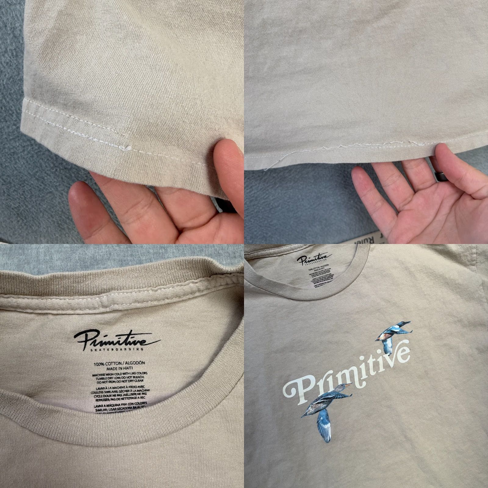 Primitive Primitive Skateboarding Shirt Mens Medium Beige Graphic T-Shirt Ducks Gothic P Size US M / EU 48-50 / 2 - 8 Thumbnail