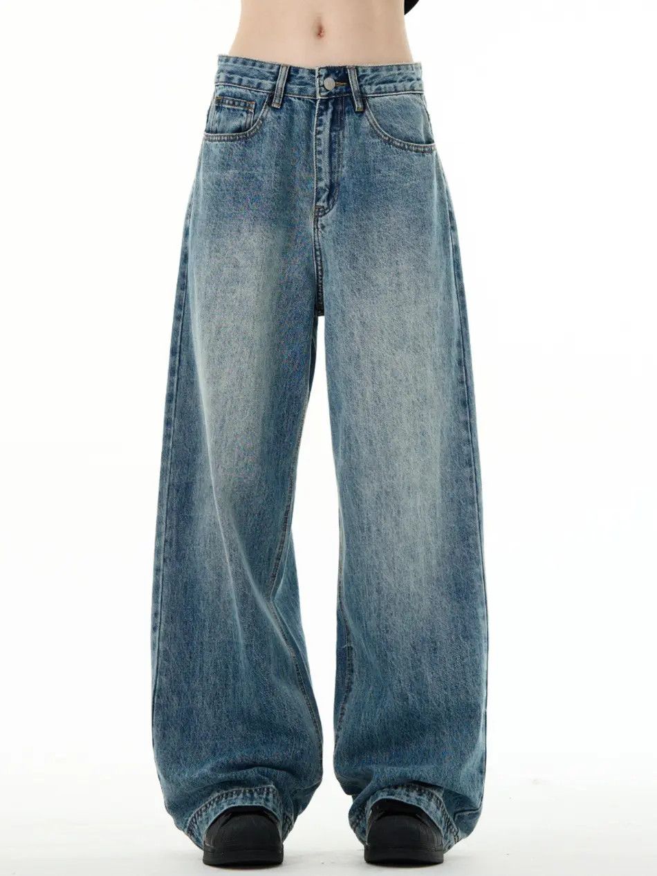 Japanese Brand × Jean Retro loose wide leg high street jeans Size US 32 / EU 48 - 4 Thumbnail