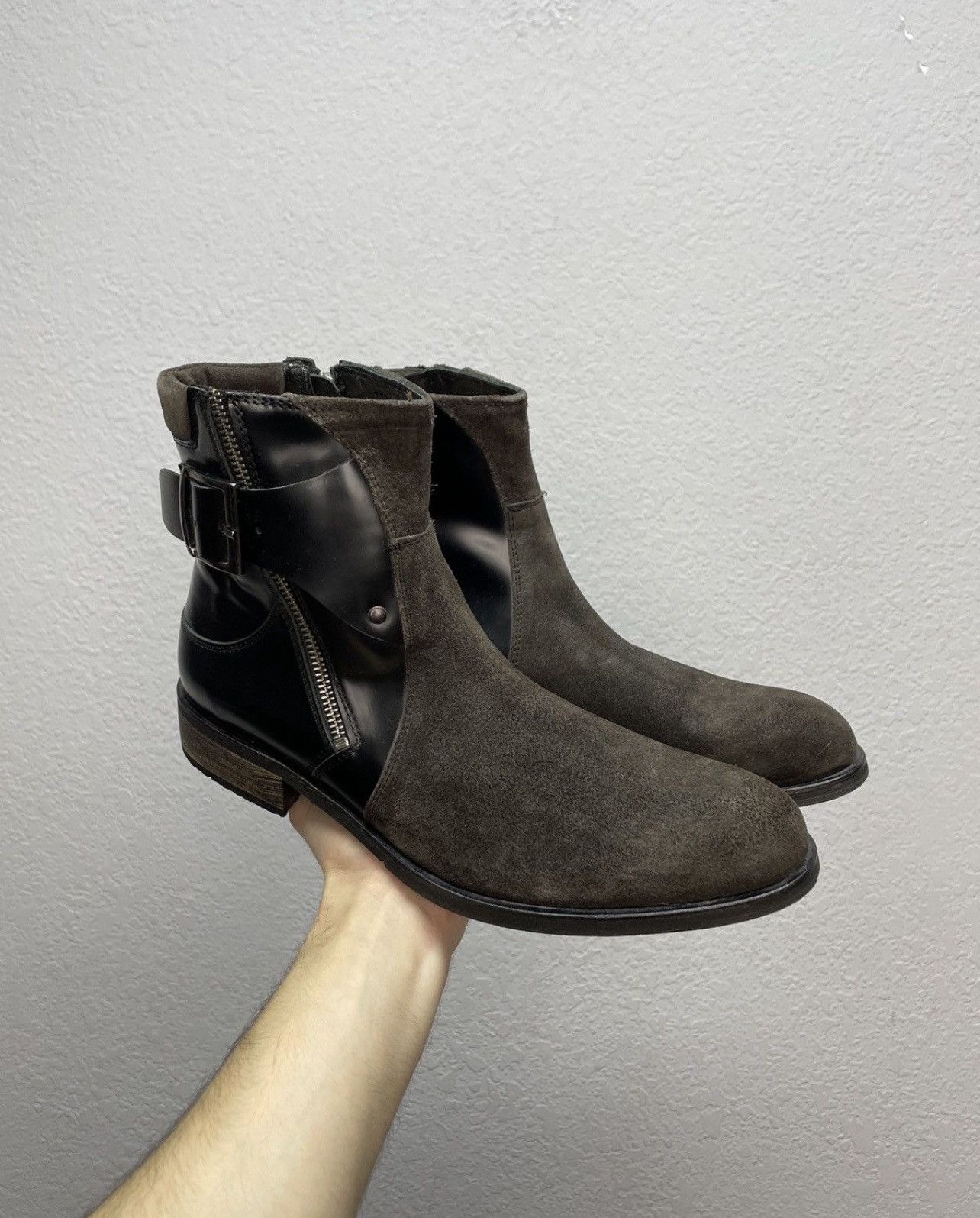 If Six Was Nine AS 98 Vibe Artisan Black Leather Side Zip Ankle Biker Boots Size US 8 / EU 41 - 1 Thumbnail